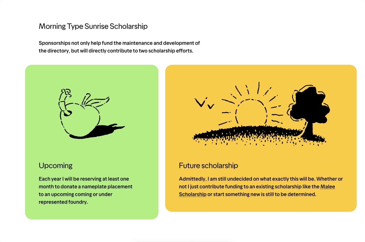 Type Foundry Directory | Become a sponsor captured website design