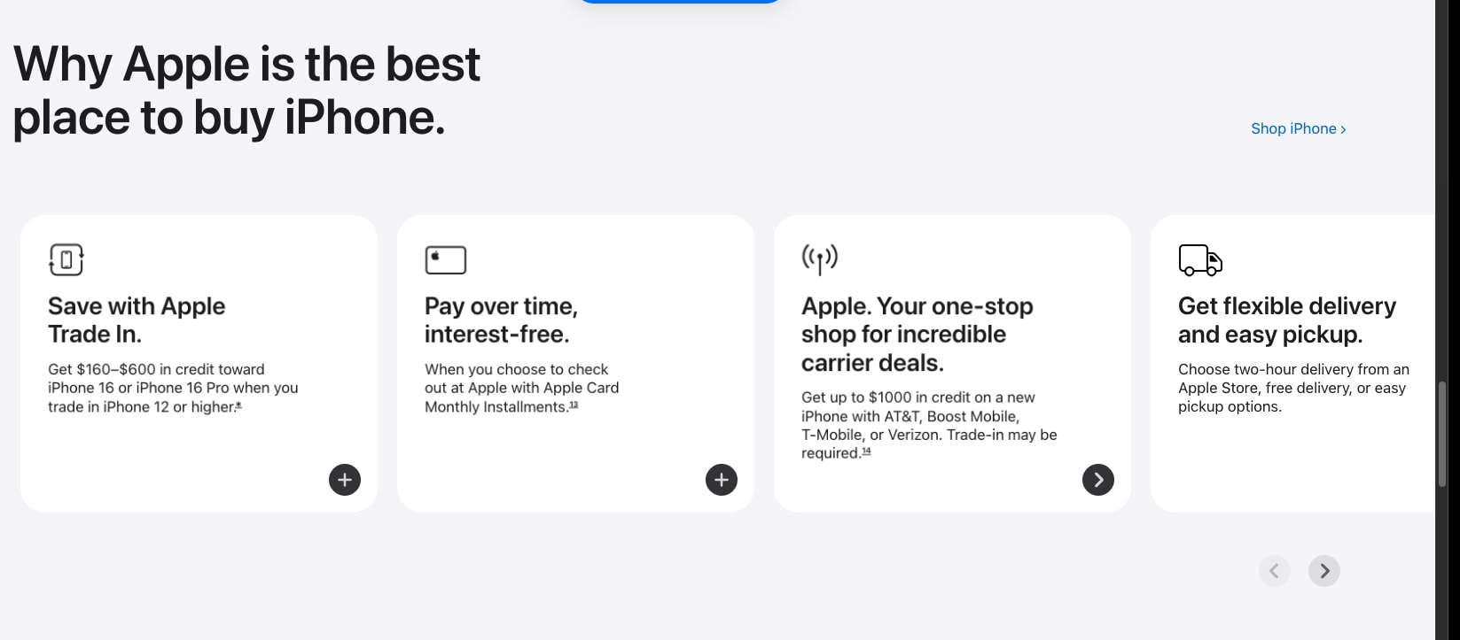 iPhone - Apple captured website design