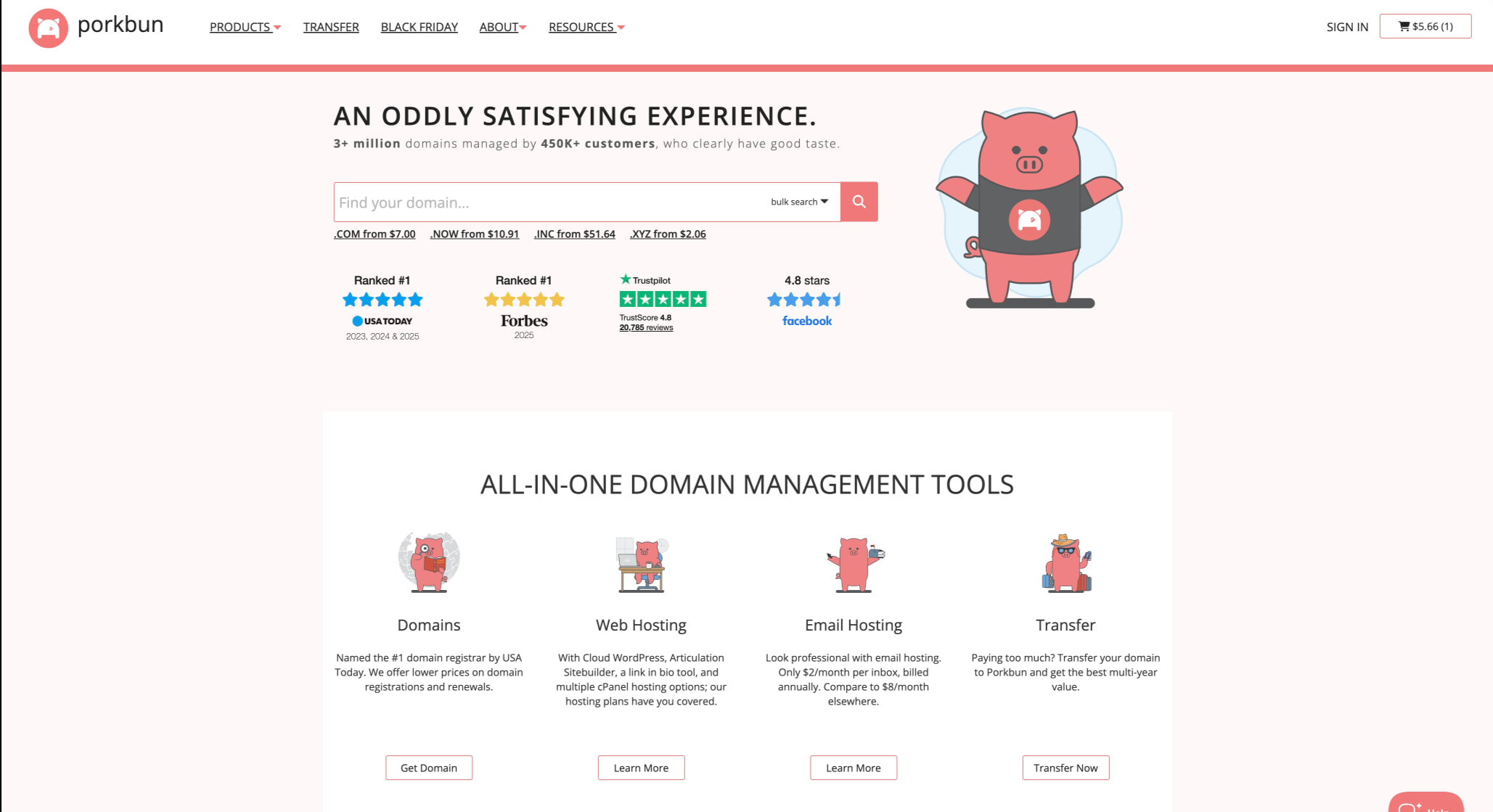 porkbun.com | An oddly satisfying experience. captured website design