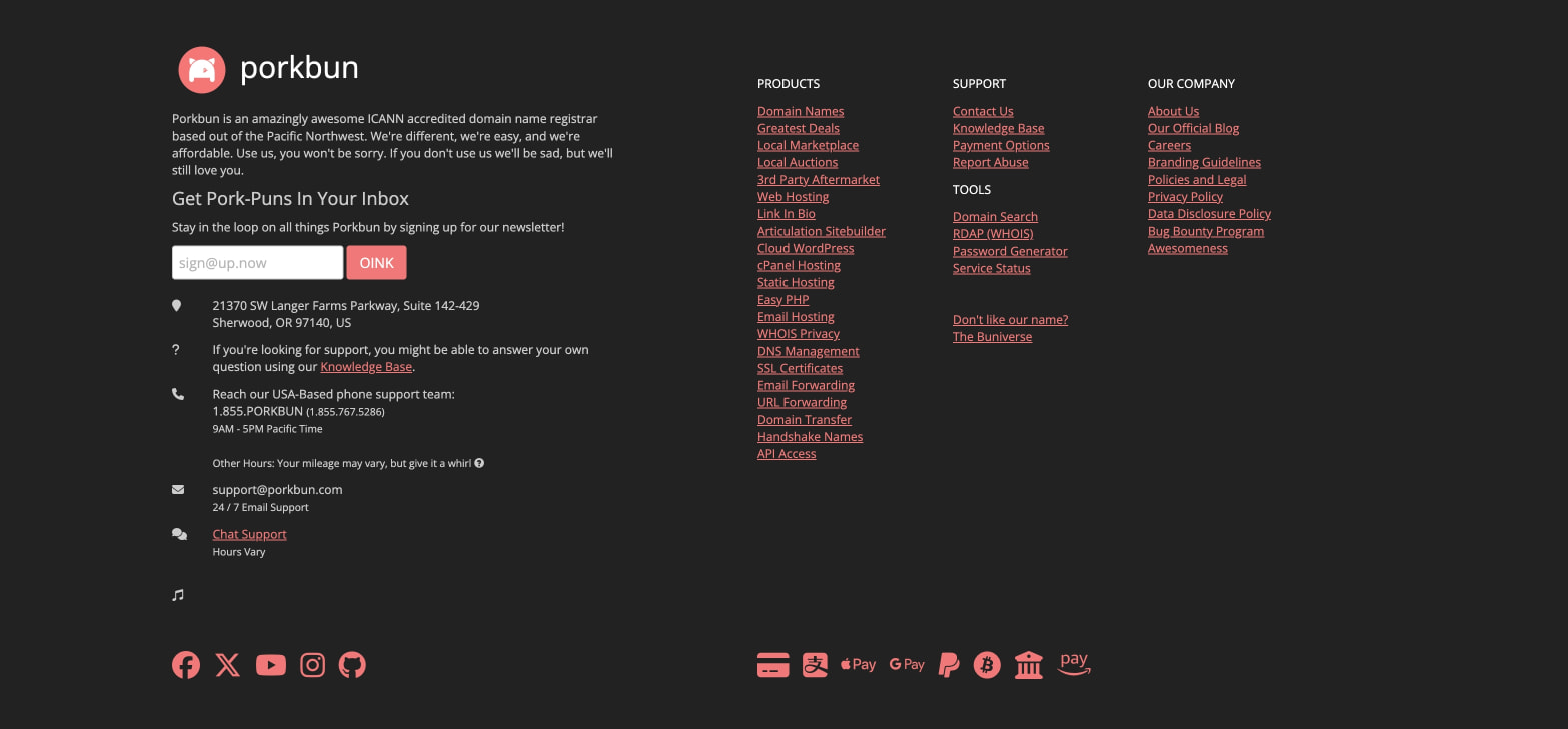 porkbun.com | An oddly satisfying experience. captured website design