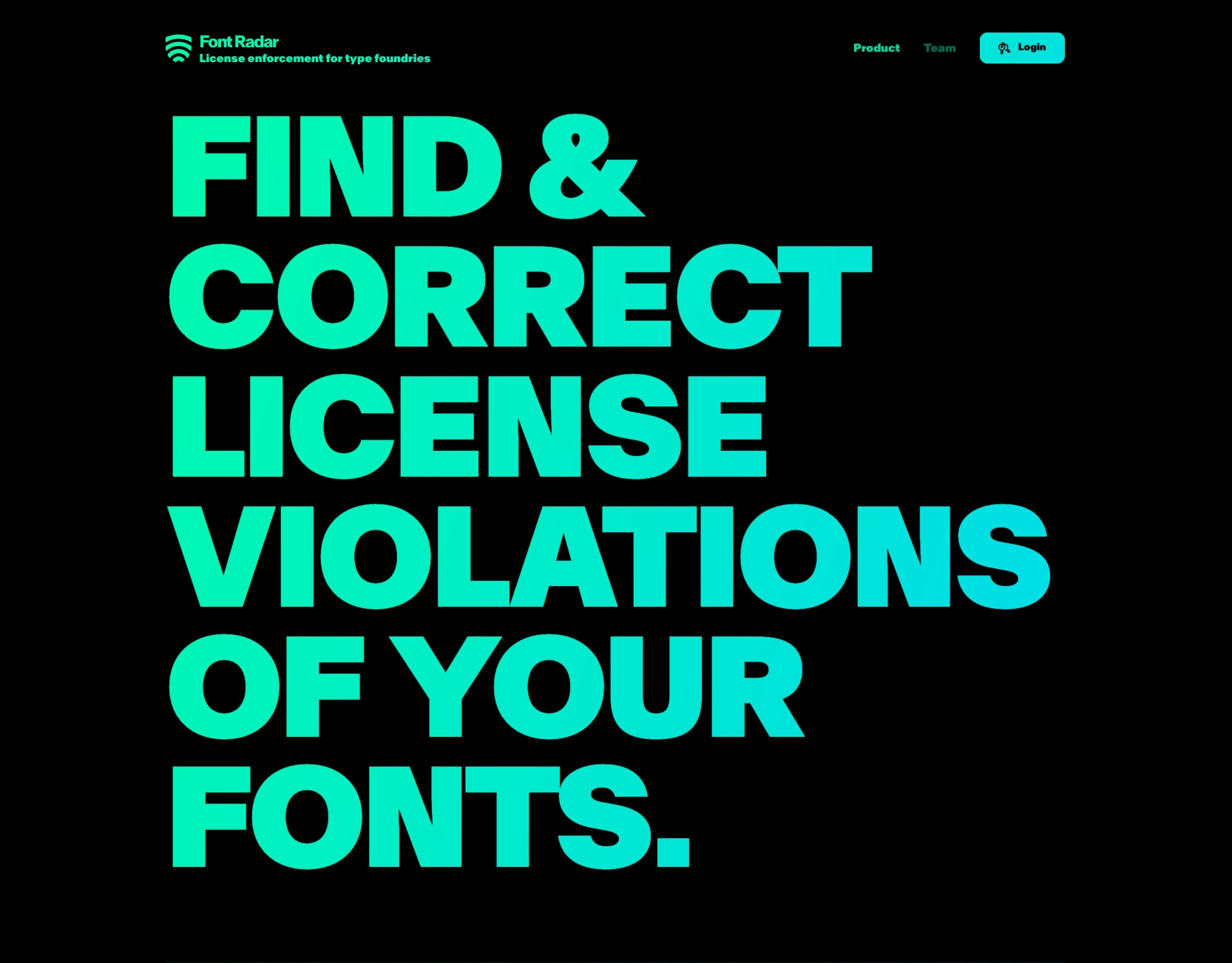 Font Radar - License enforcement for type foundries captured website design