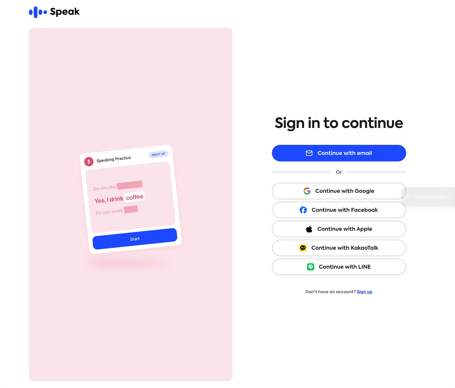 Speak - The languages learning app that gets you speaking captured website design