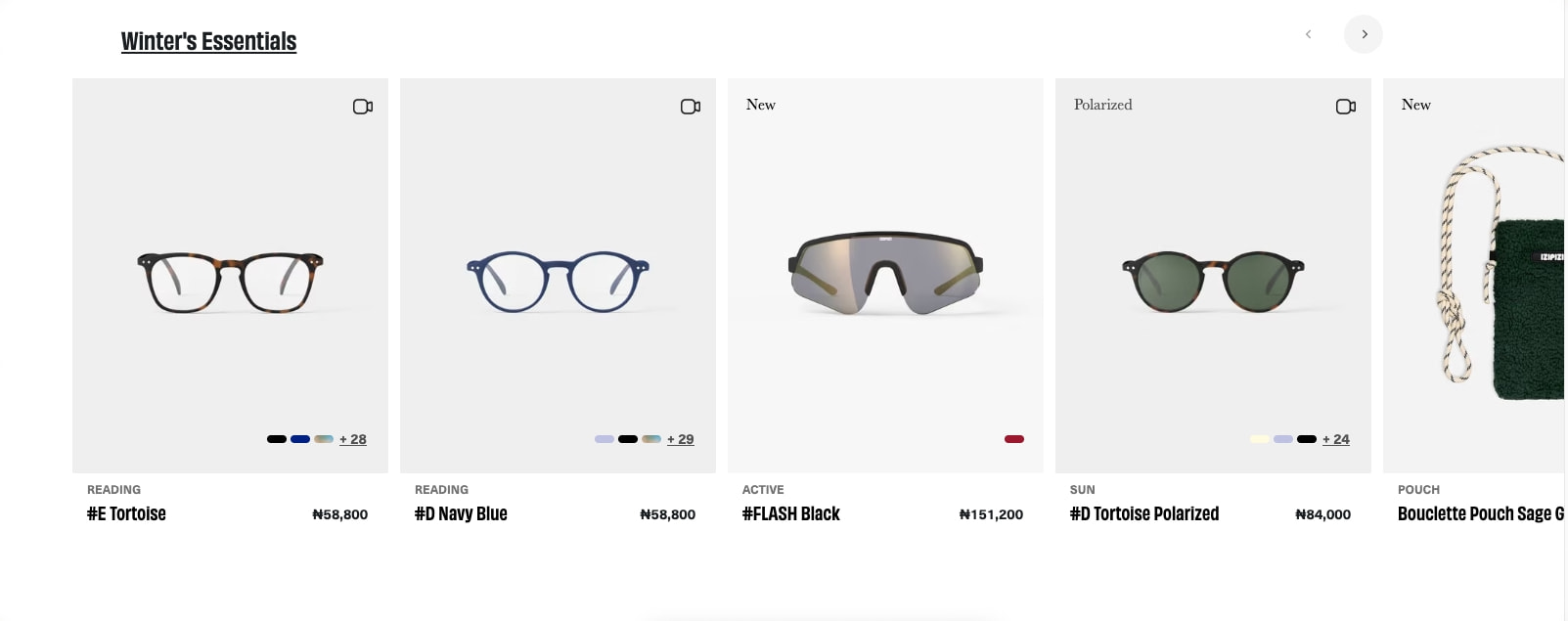 Fashion and design glasses for adults and children - IZIPIZI captured website design