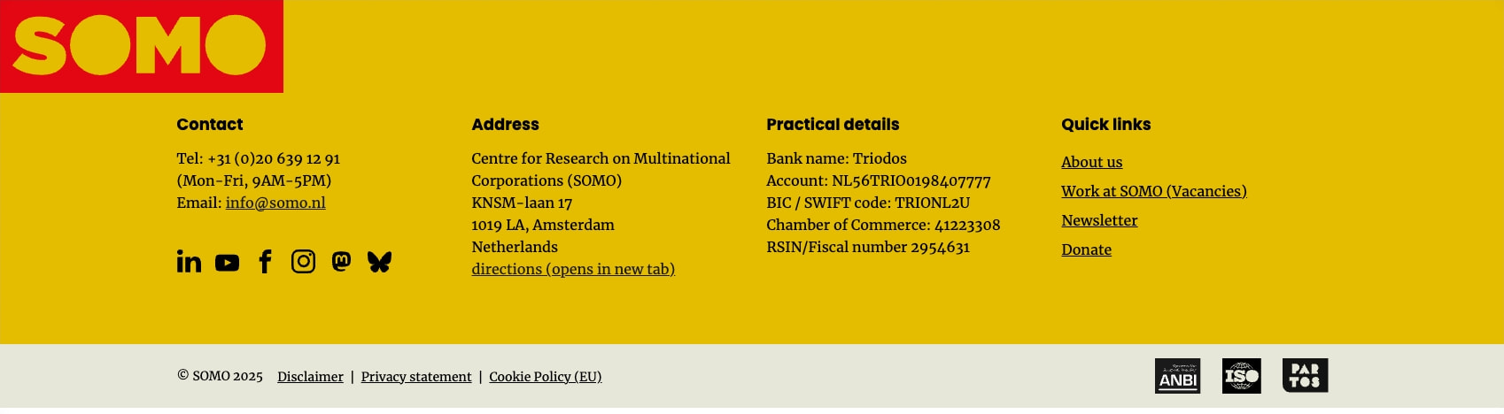 SOMO - The Centre for Research on Multinational Corporations captured website design