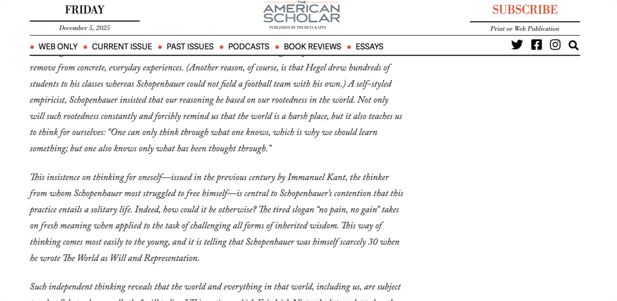 Compassionate Curmudgeon - The American Scholar captured website design