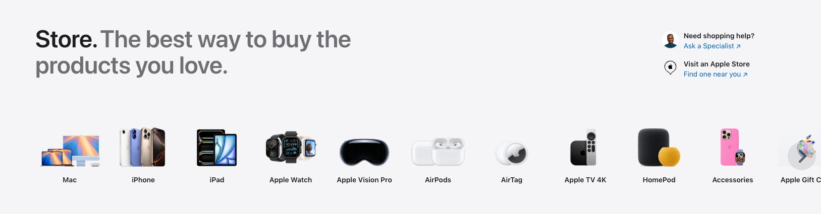 Apple Store Online - Apple captured website design