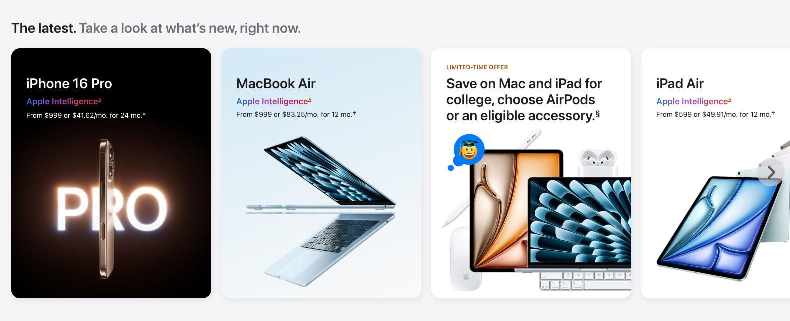 Apple Store Online - Apple captured website design