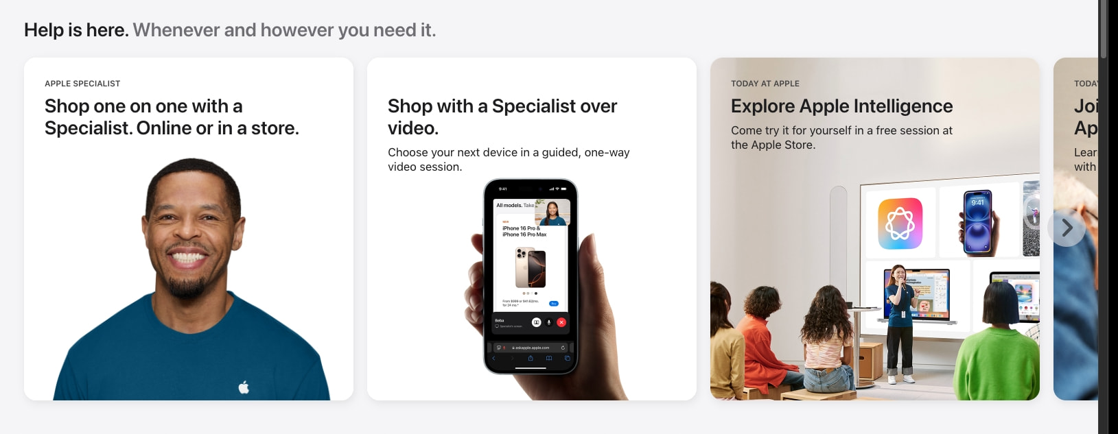 Apple Store Online - Apple captured website design