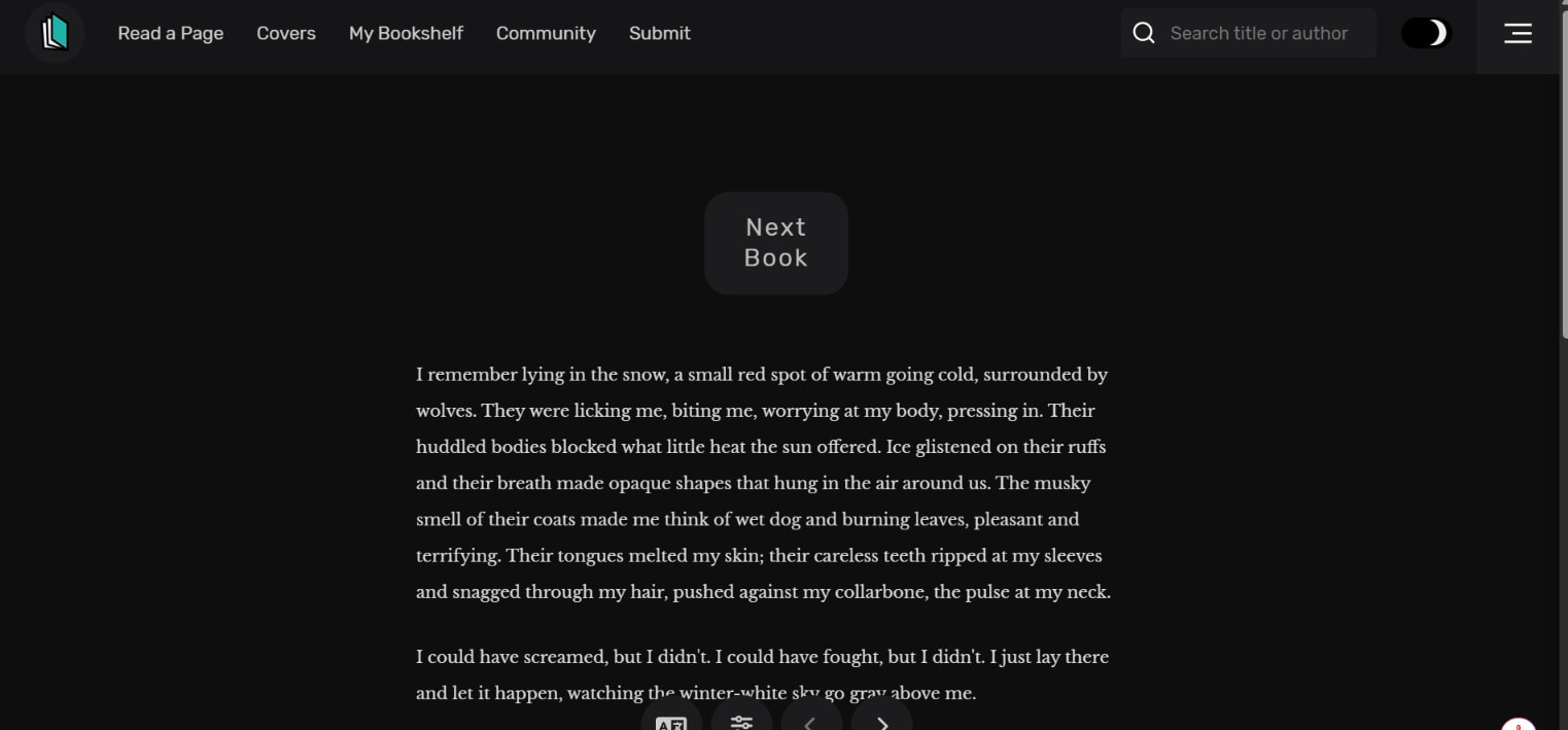 Recommend Me a Book captured website design