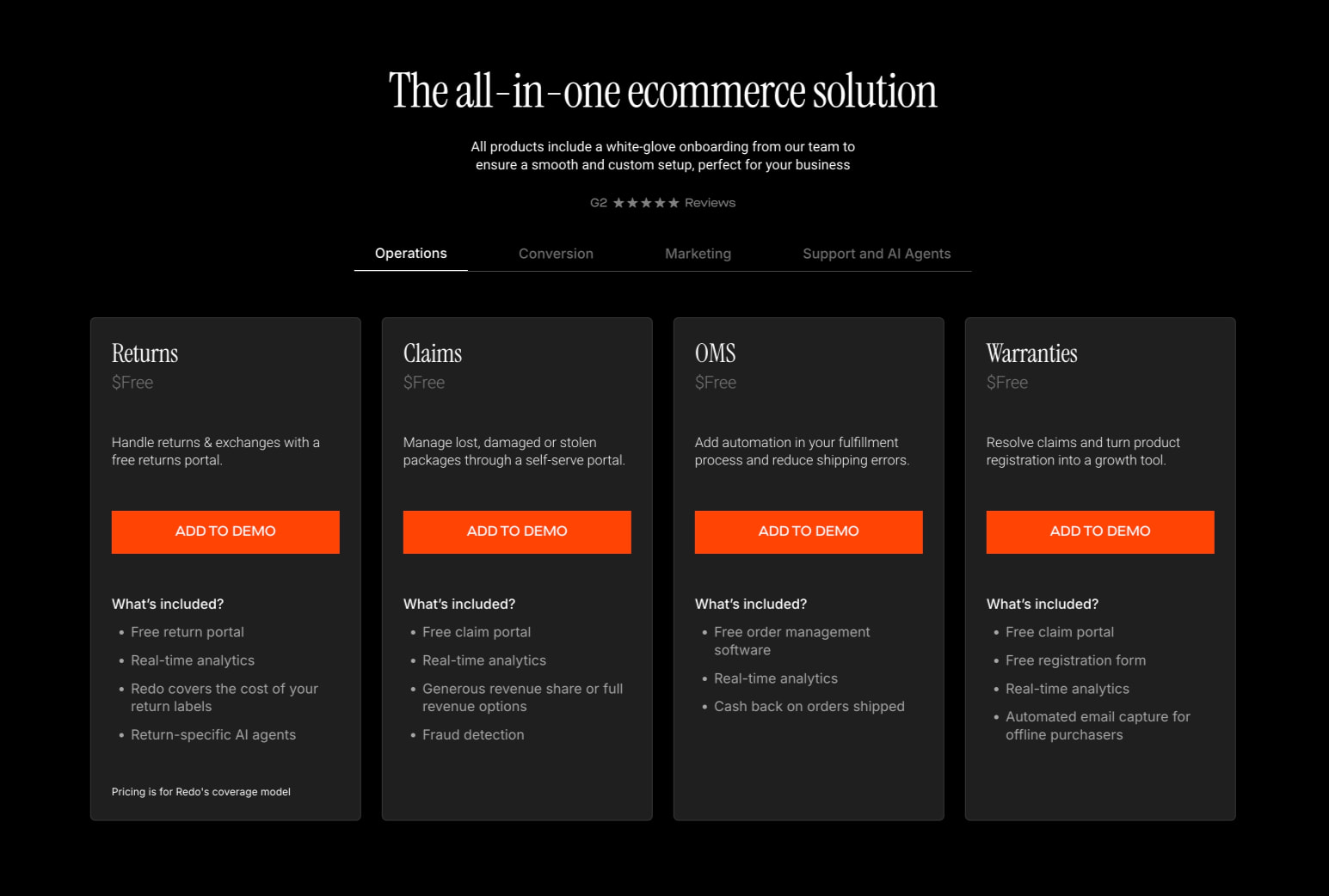 Pricing captured website design