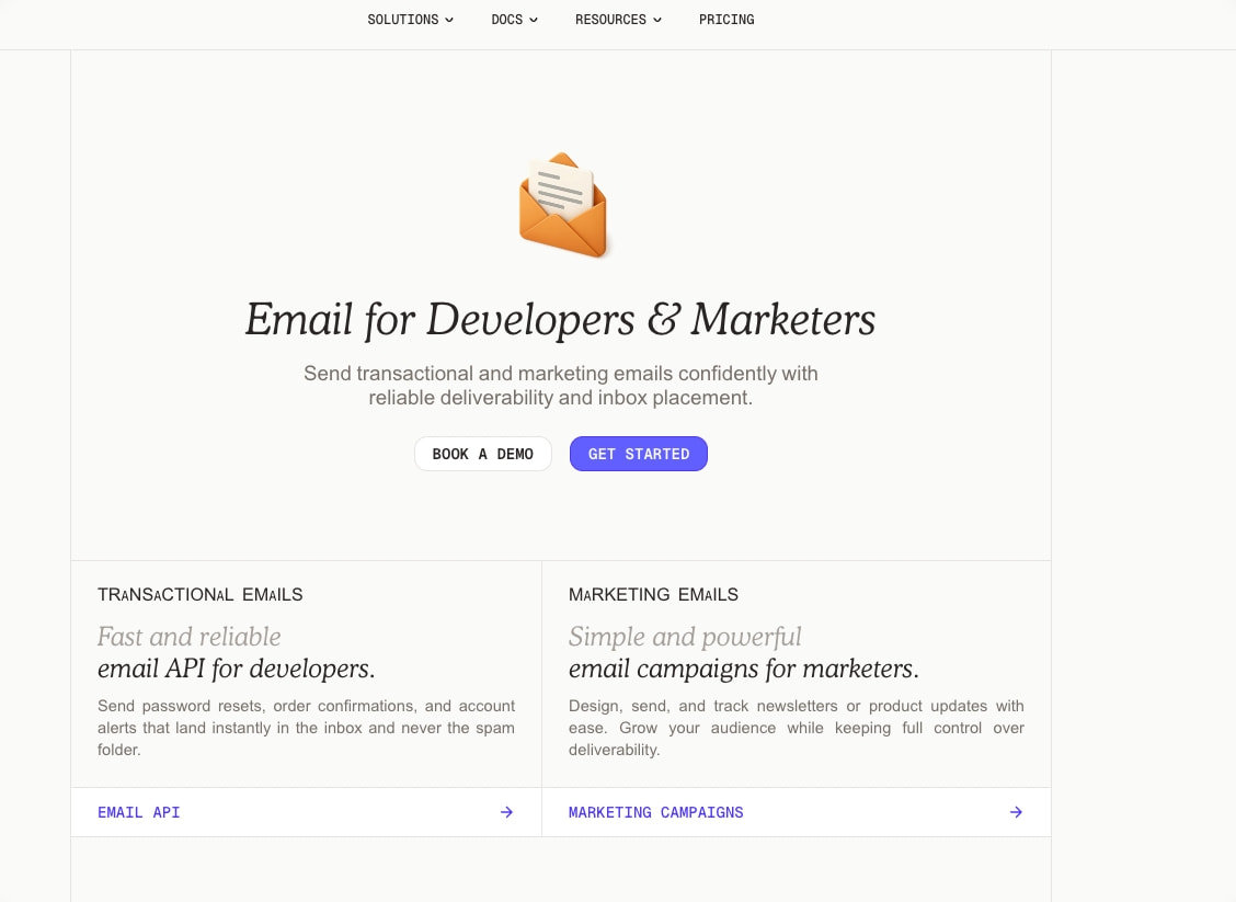 AutoSend: Send better emails. captured website design