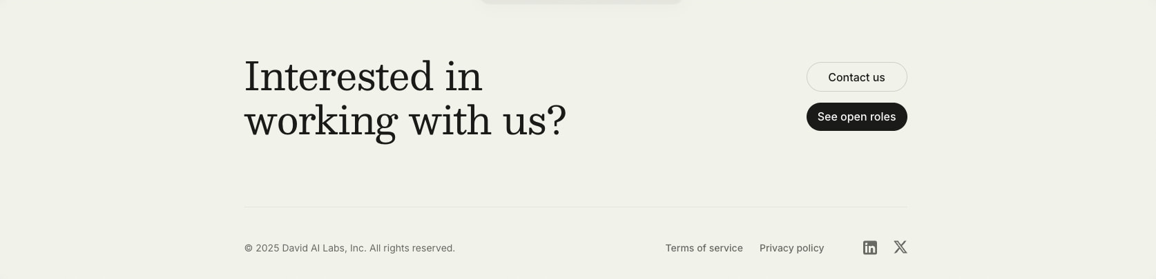 David AI | High-Quality Audio Datasets for Speech & Conversational AI captured website design