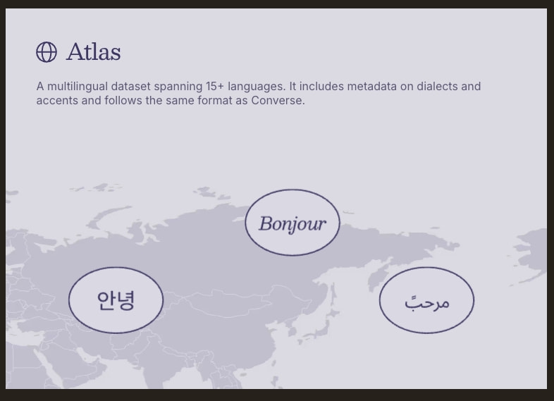 David AI | High-Quality Audio Datasets for Speech & Conversational AI captured website design