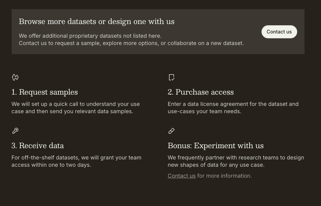 Dark brown footer section with outlined icons, numbered steps, and a light pill button on deep espresso background with warm gray text captured website design