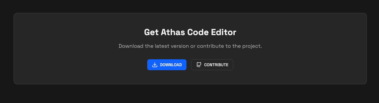 Athas Industries - A lightweight code editor captured website design