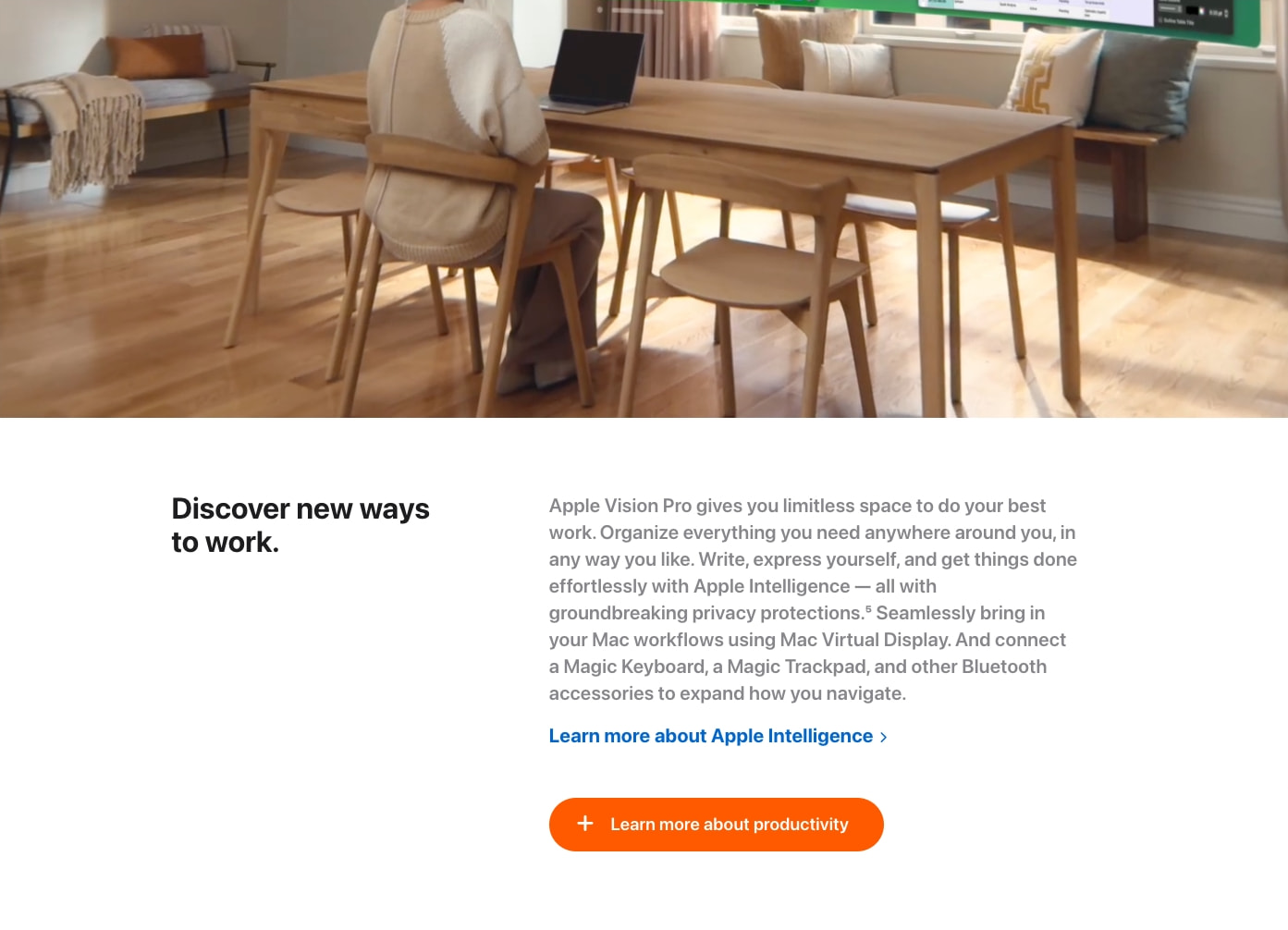 Apple Vision Pro - Apple captured website design