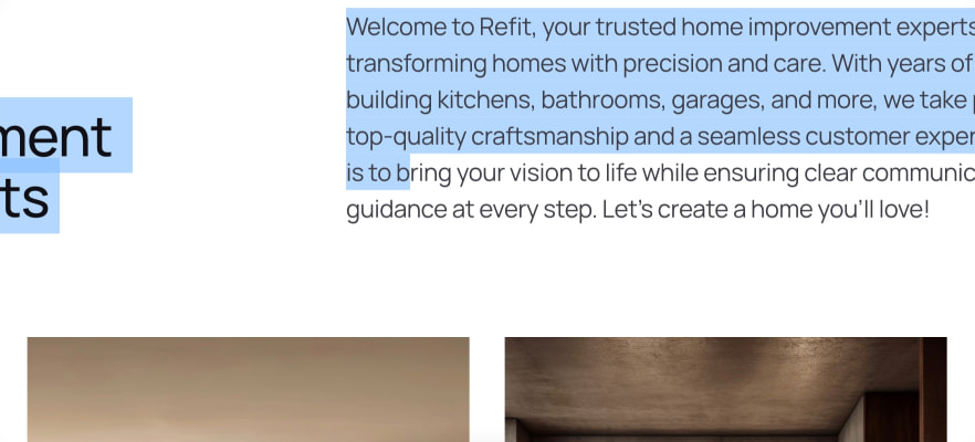 Refit - Construction & Renovation Website Template for Framer captured website design