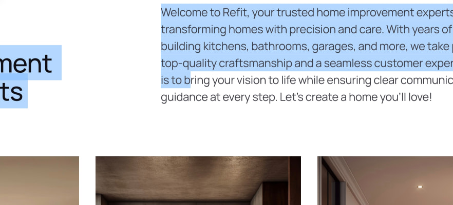 Refit - Construction & Renovation Website Template for Framer captured website design