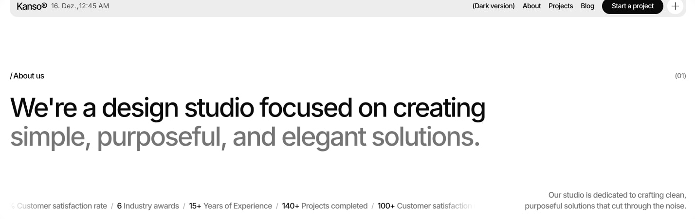 Kanso - Design Agency Framer Template captured website design