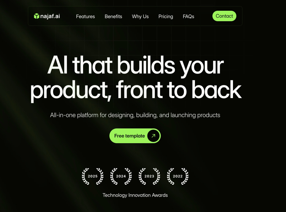 Captured design matching najaf.framer.ai captured website design