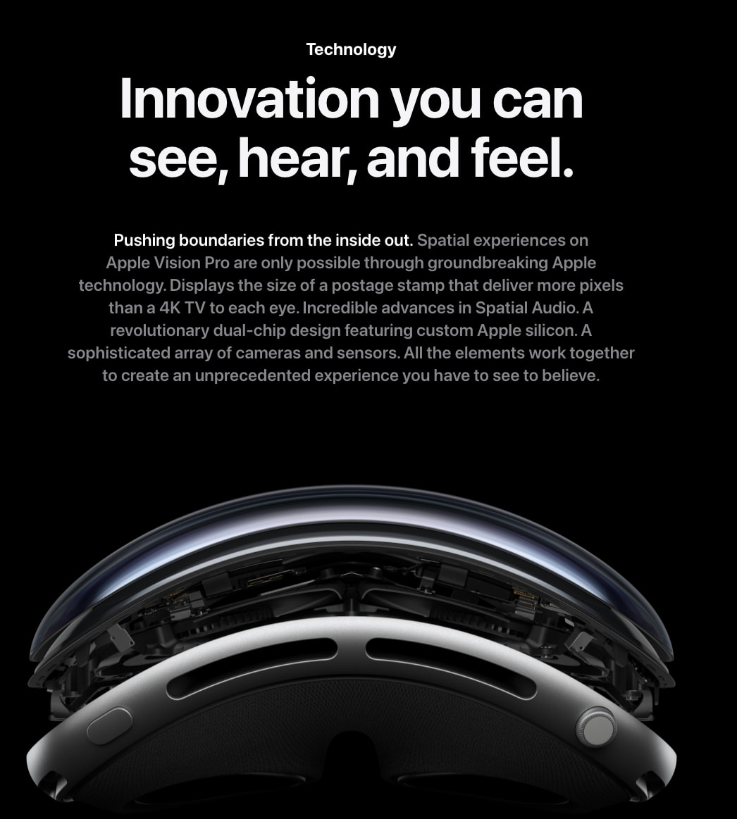 Apple Vision Pro - Apple captured website design