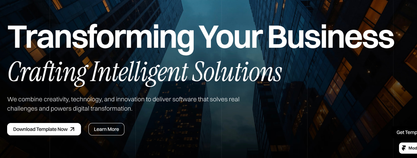 Omicorn Landing Page captured website design