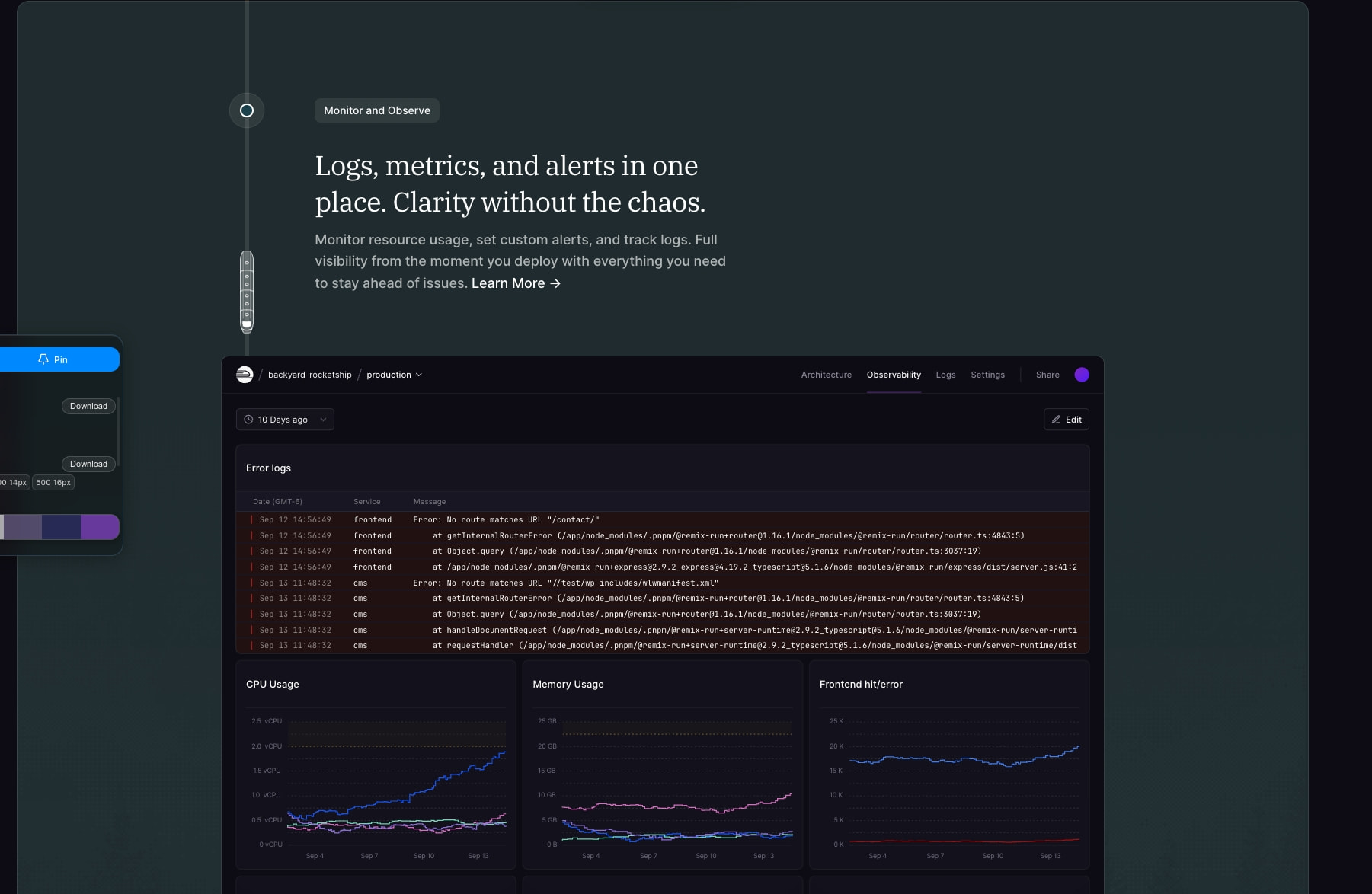 Railway captured website design