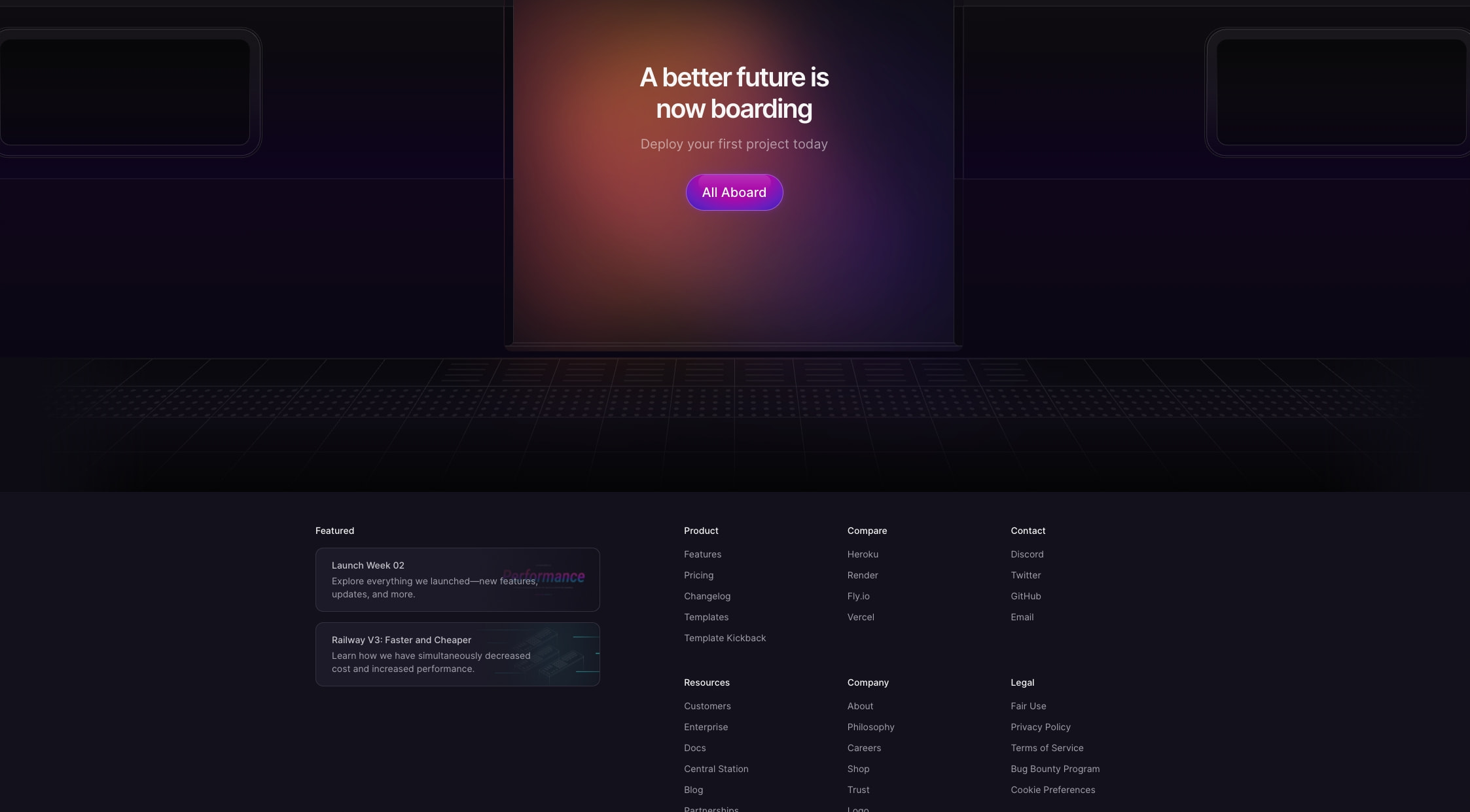 Railway captured website design