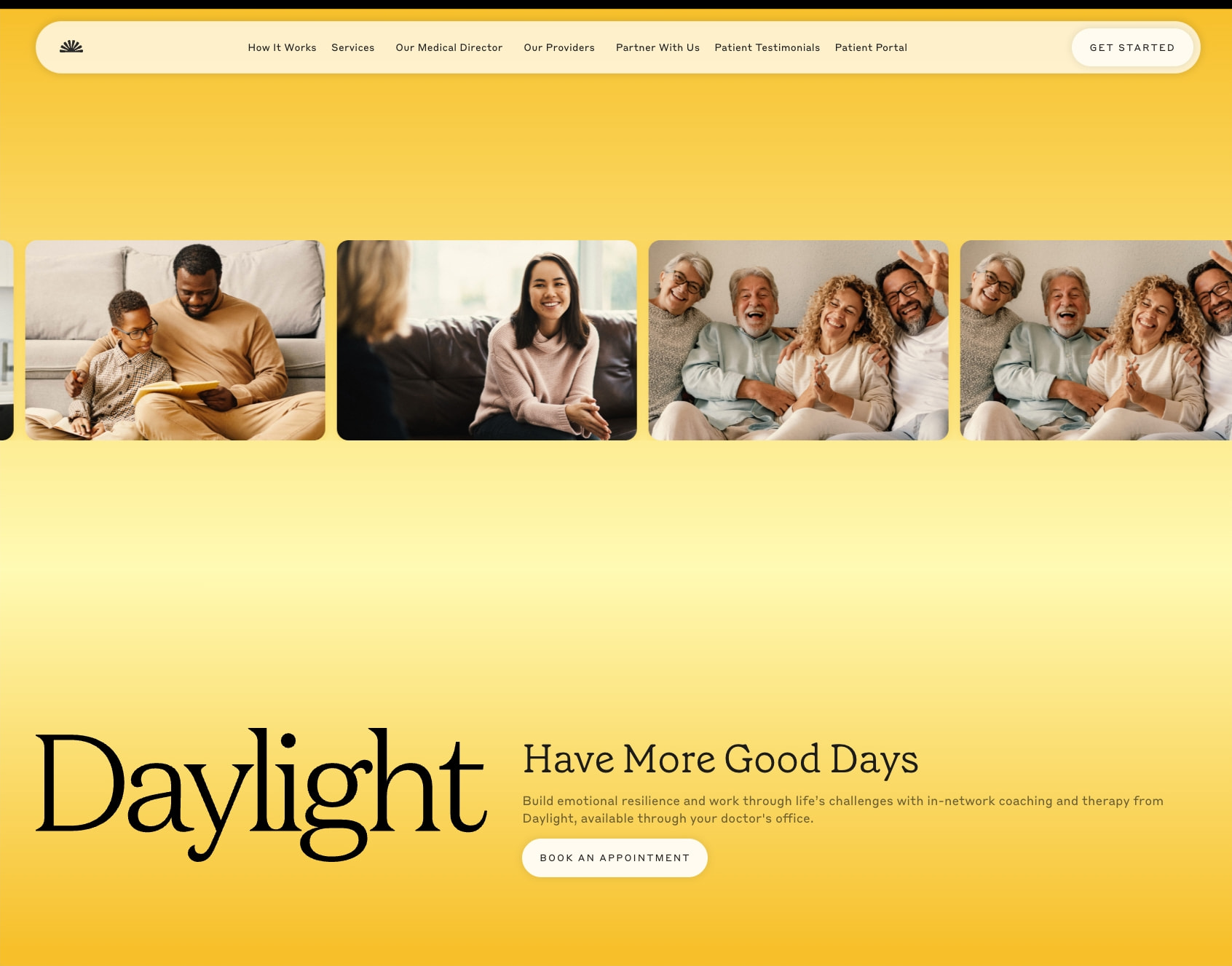 Daylight Health captured website design