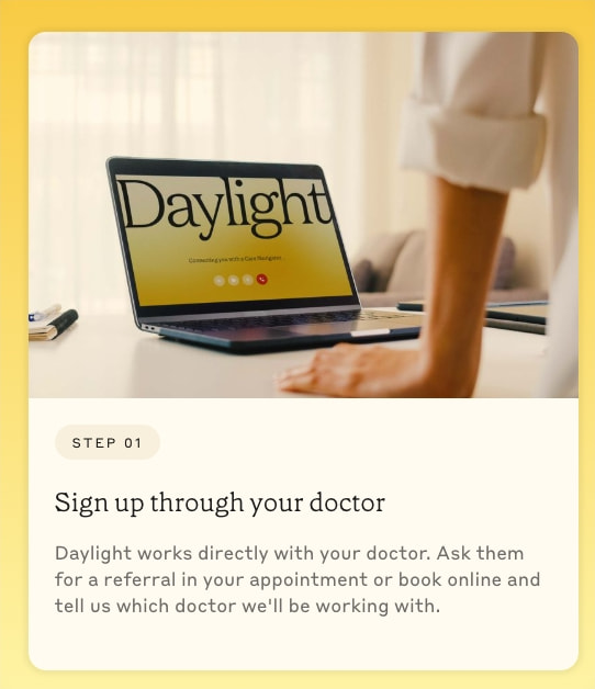 Daylight Health captured website design