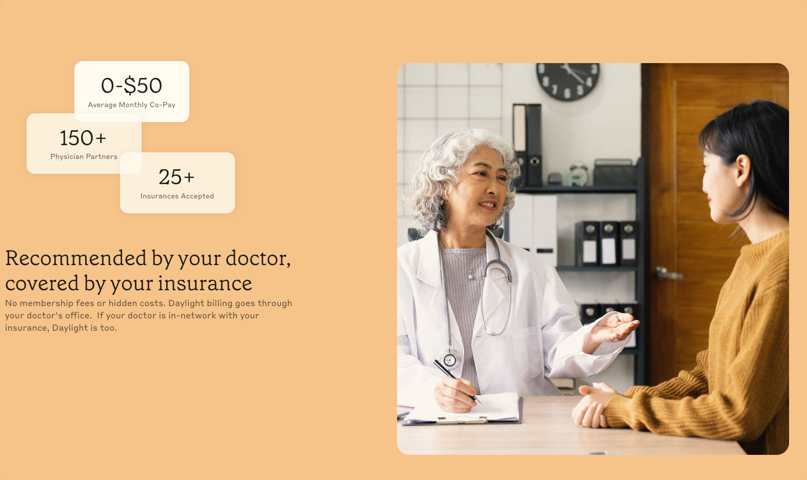 Daylight Health captured website design