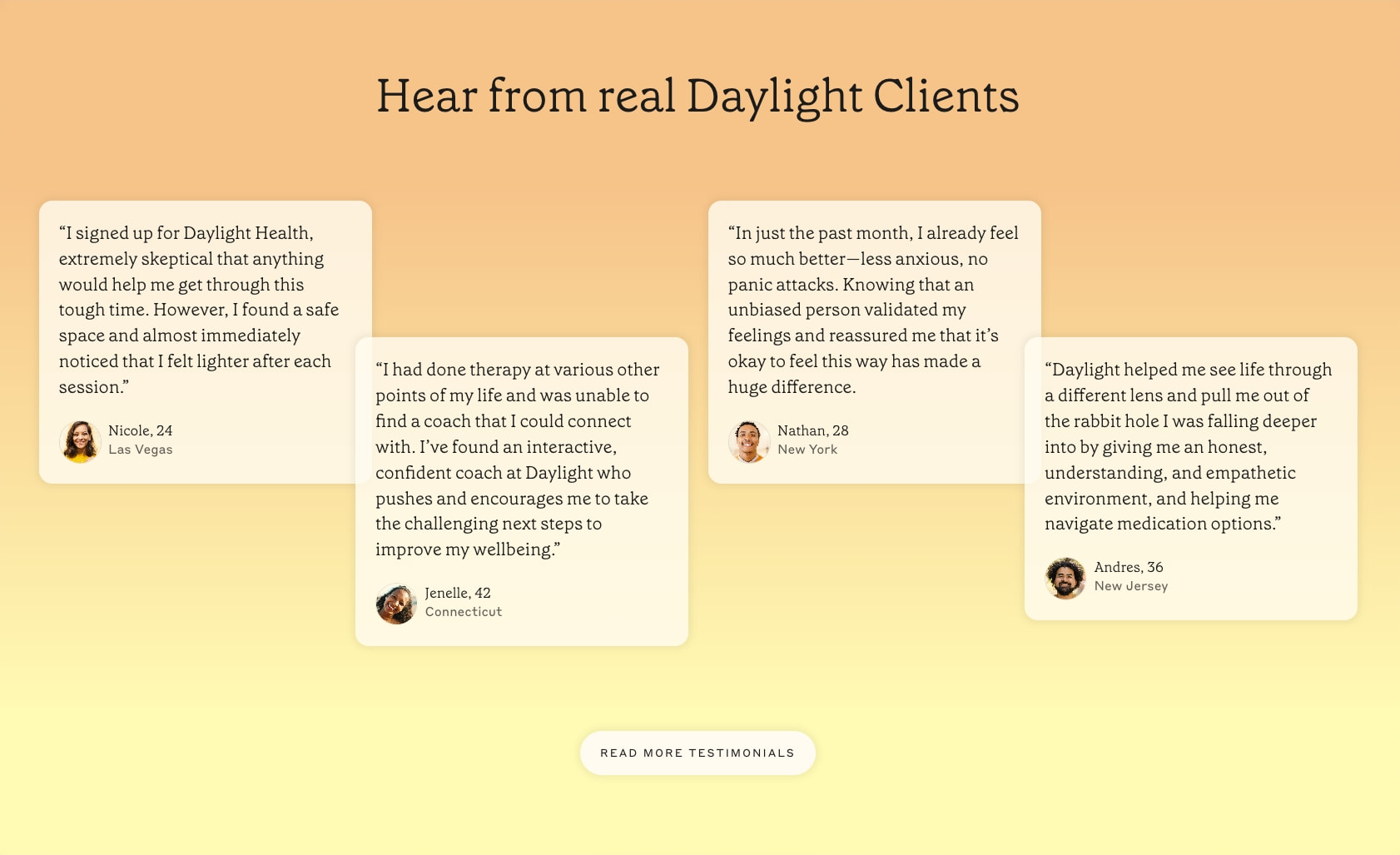 Daylight Health captured website design