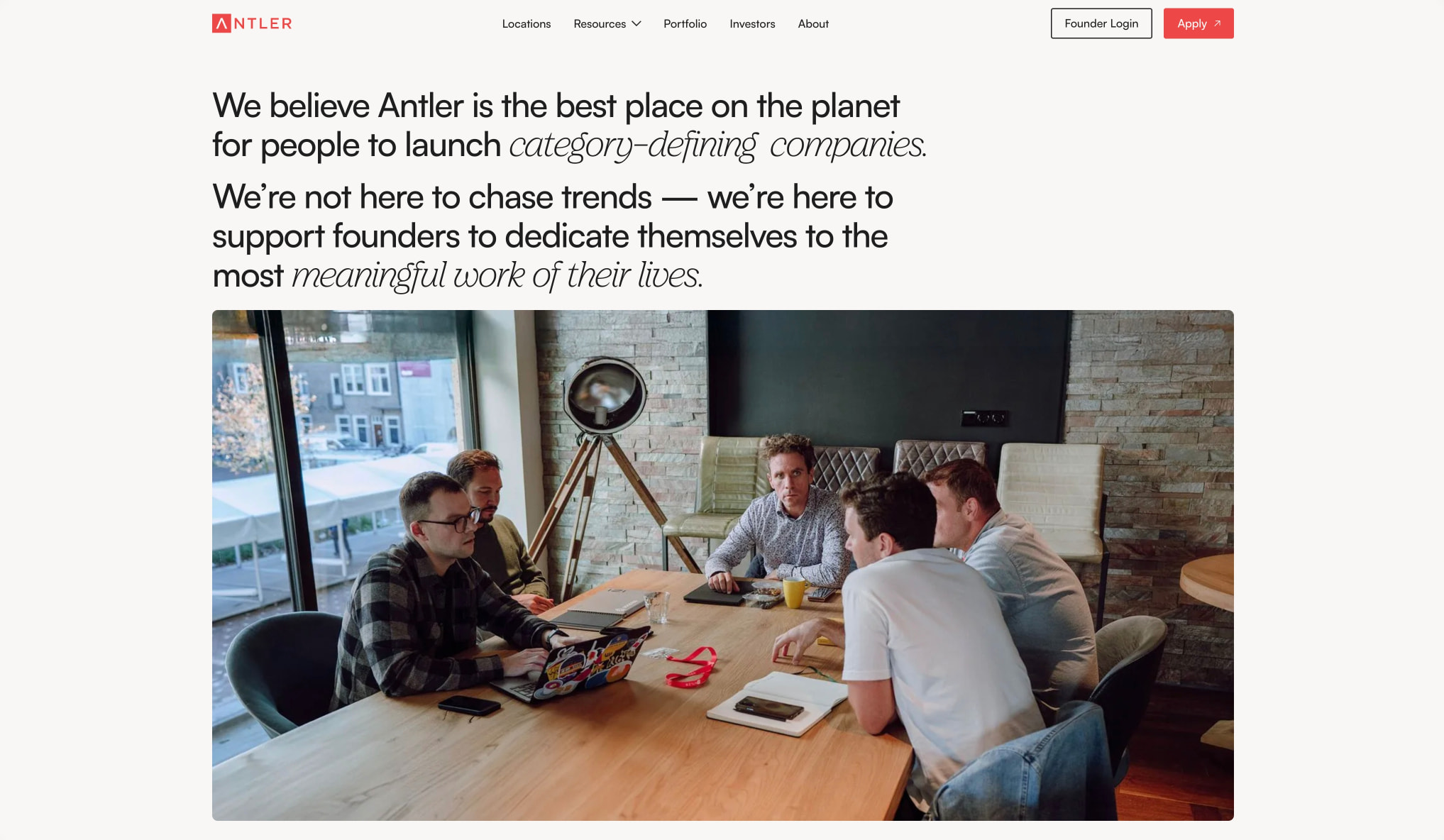 Antler | Where Founders Go Further, Faster captured website design
