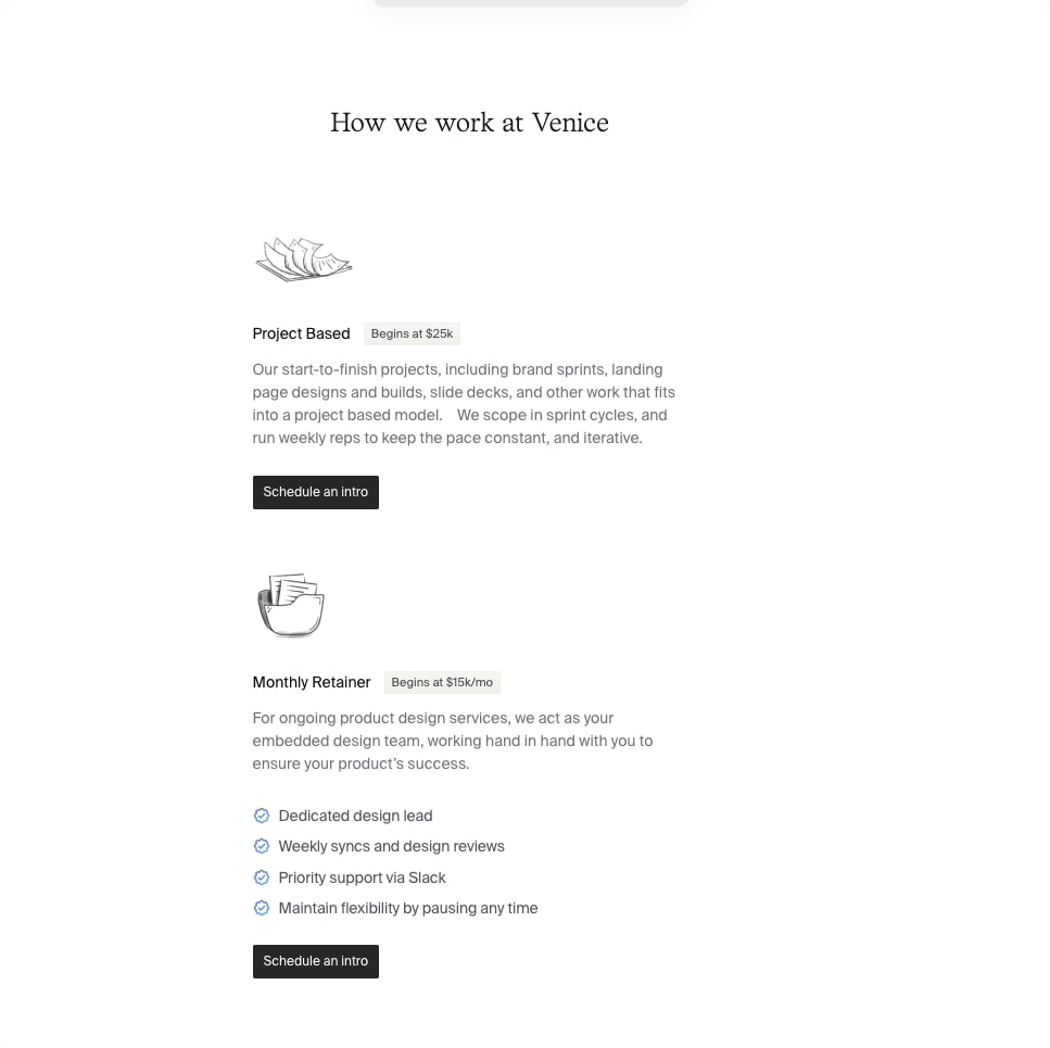 Venice Inc. captured website design