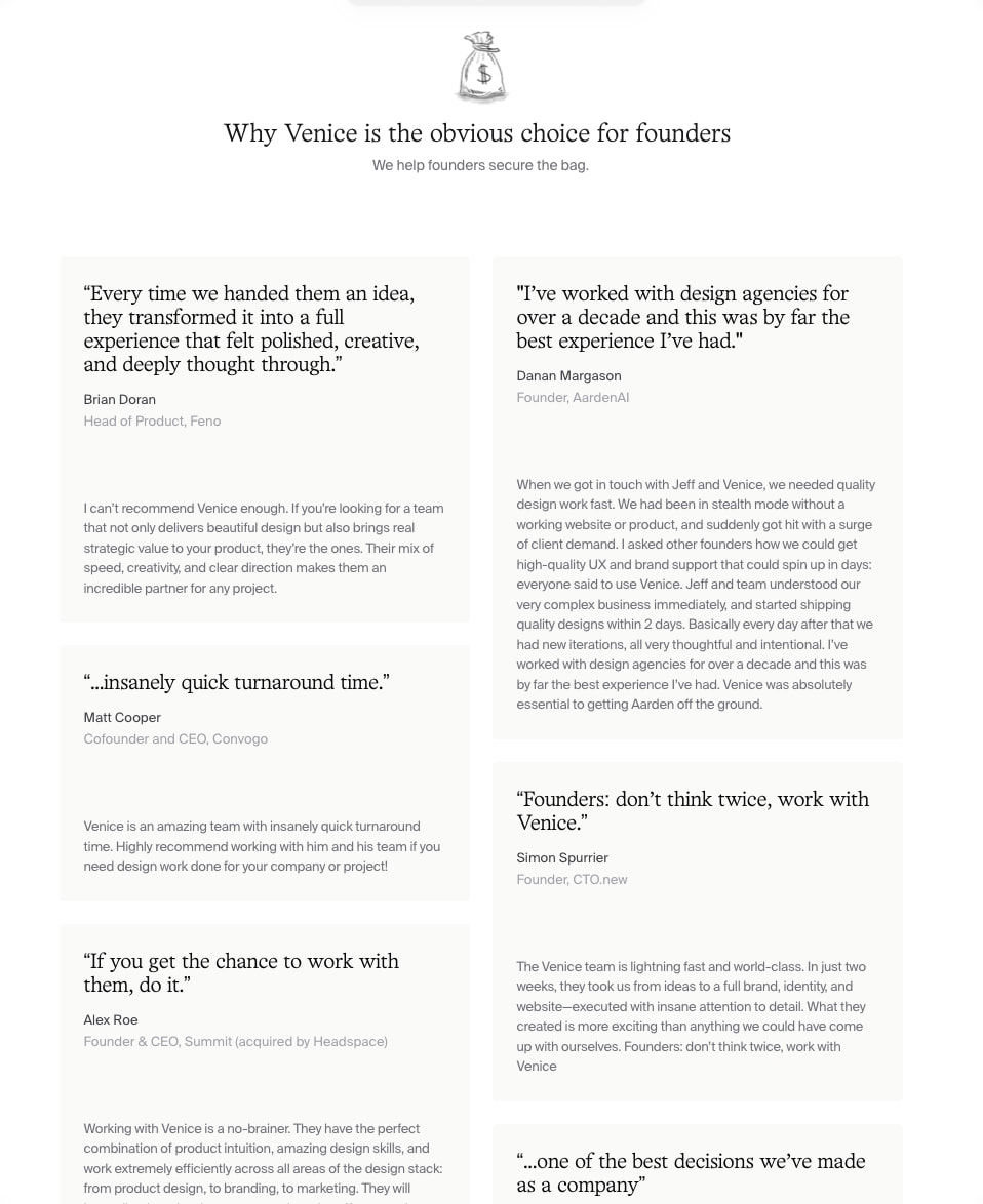 Venice Inc. captured website design