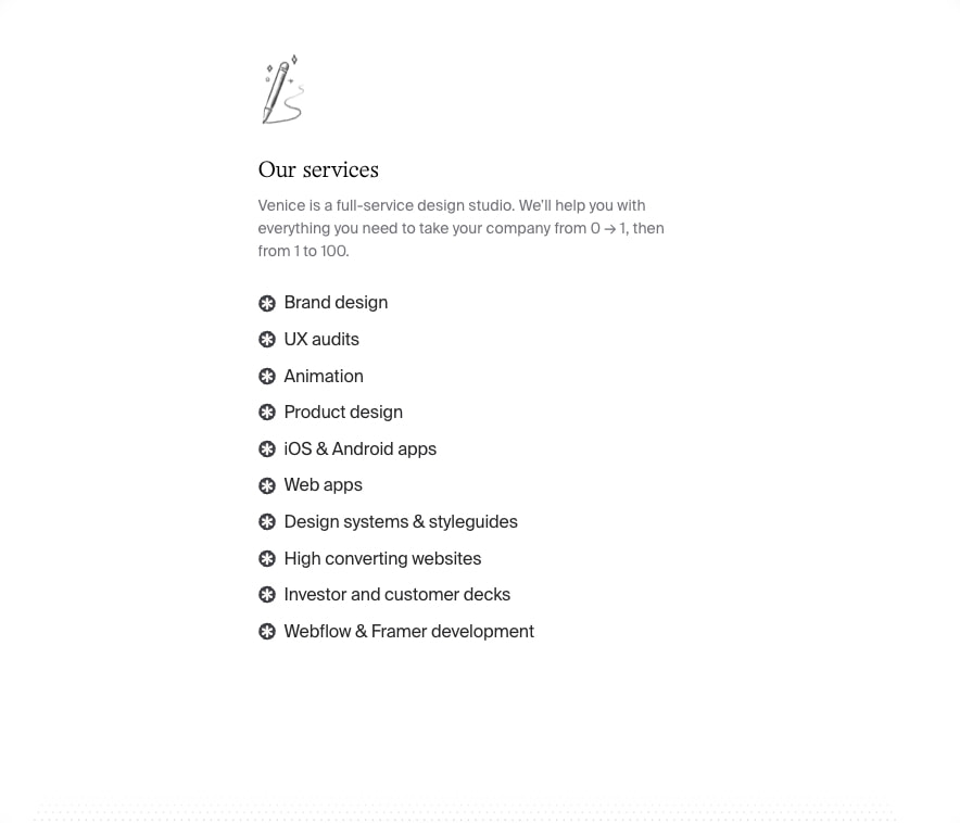 Venice Inc. captured website design
