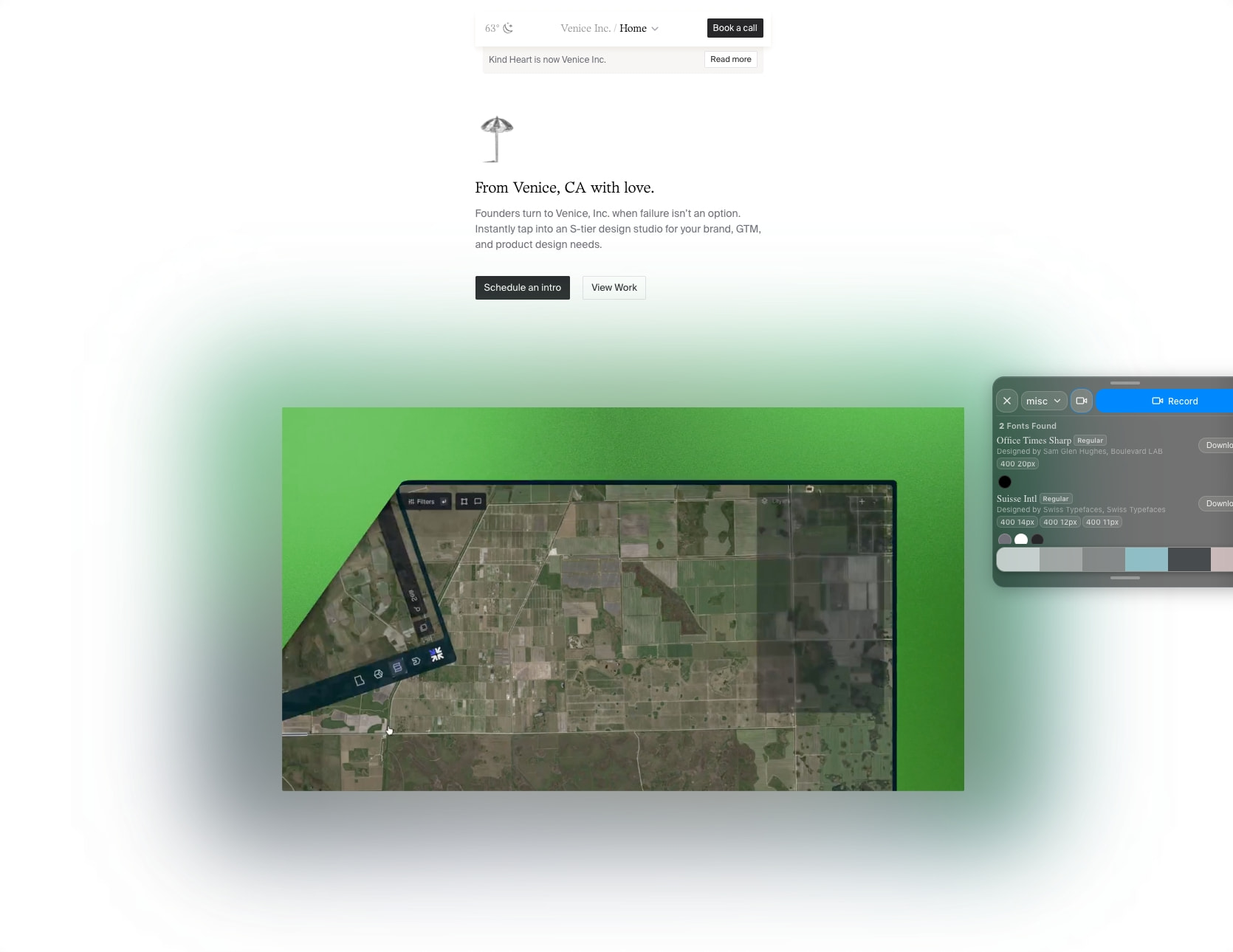 Venice Inc. captured website design