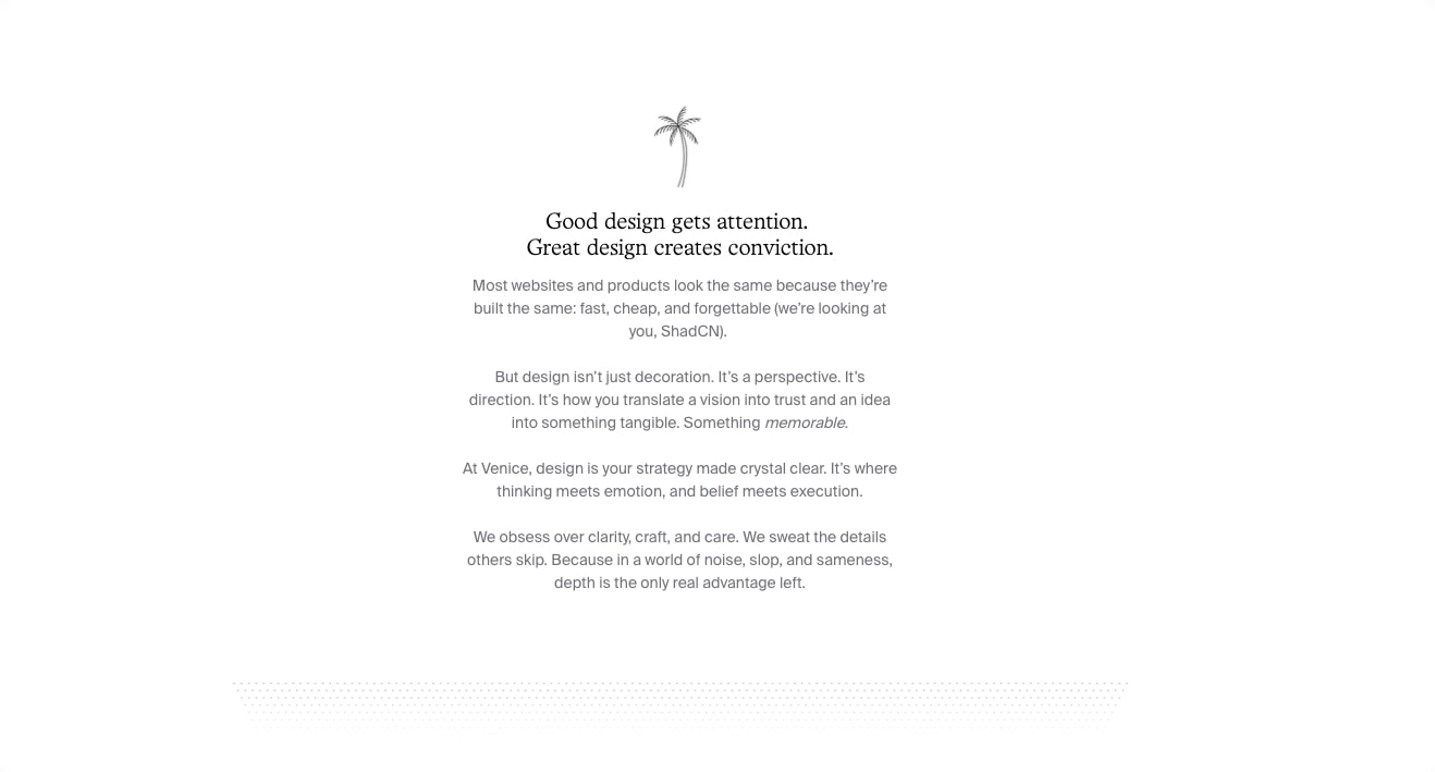 Venice Inc. captured website design