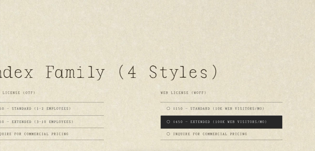 Purchase Index Mono — Old City Mailroom captured website design
