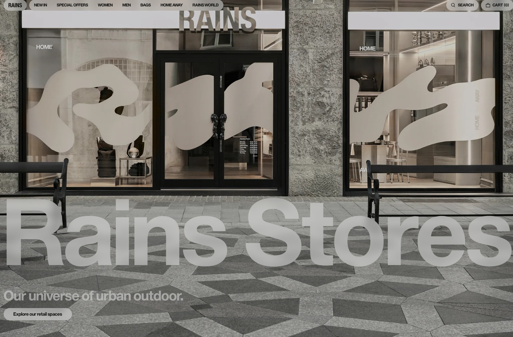 Rains® | Explore Our Outerwear & Waterproof Clothing captured website design