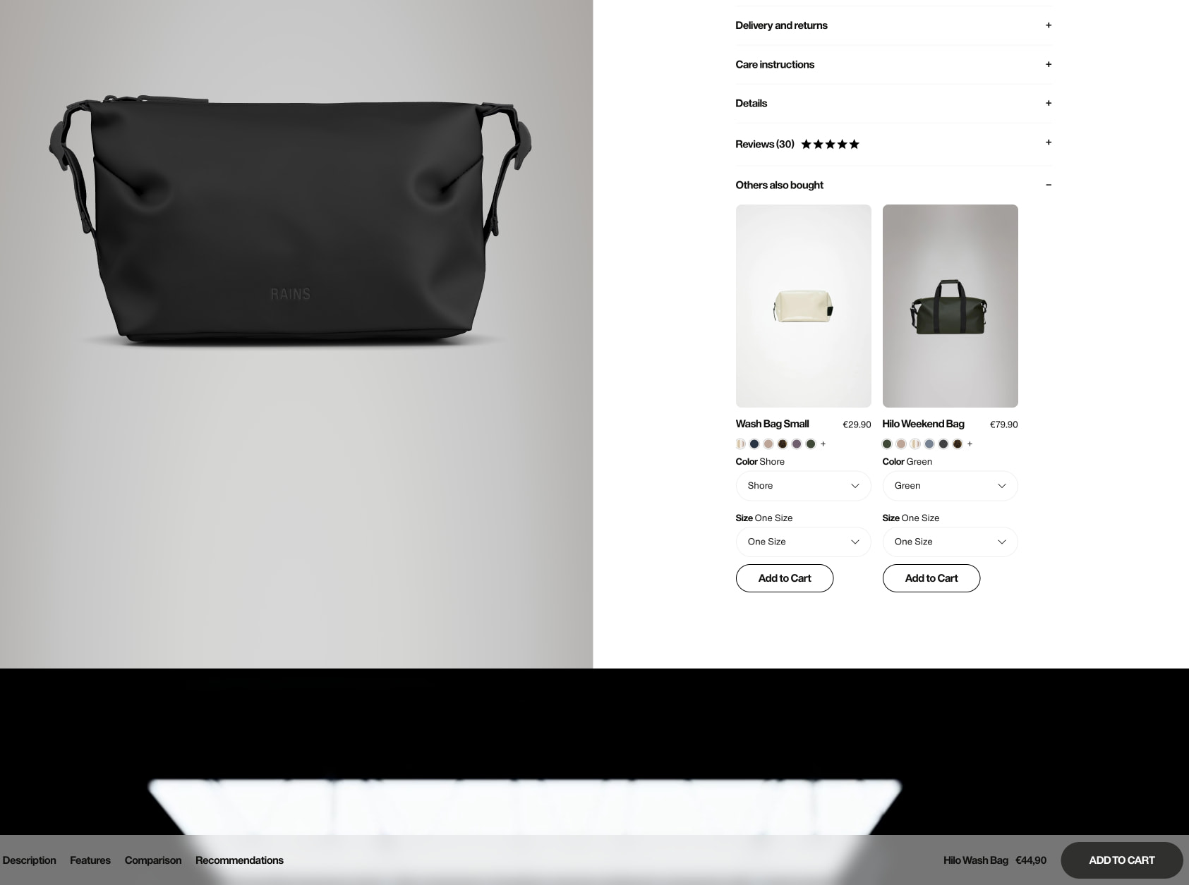 Rains® Hilo Wash Bag in Beige for €44.90 | 2-Year Warranty captured website design