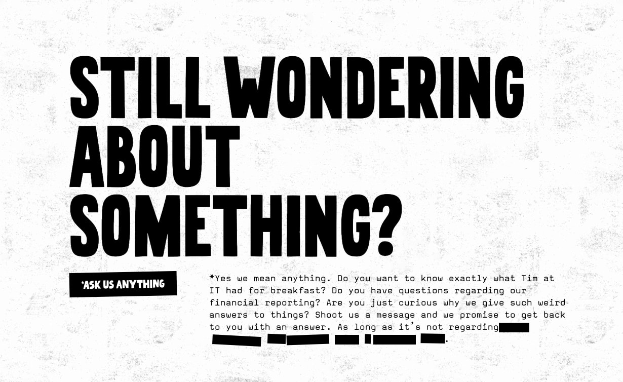 Random Answers & FAQ | Oatly captured website design