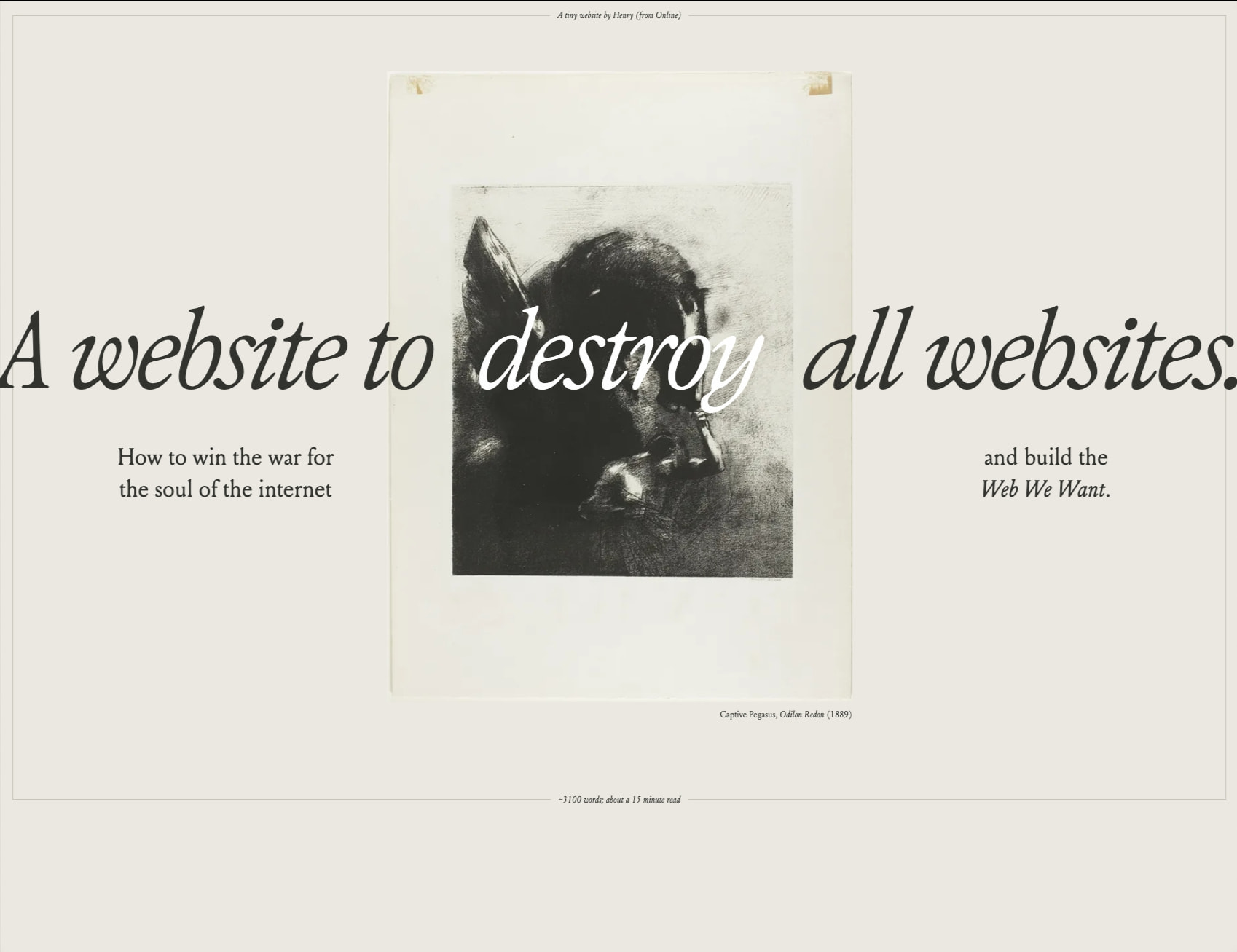 A Website To End All Websites | Henry From Online captured website design
