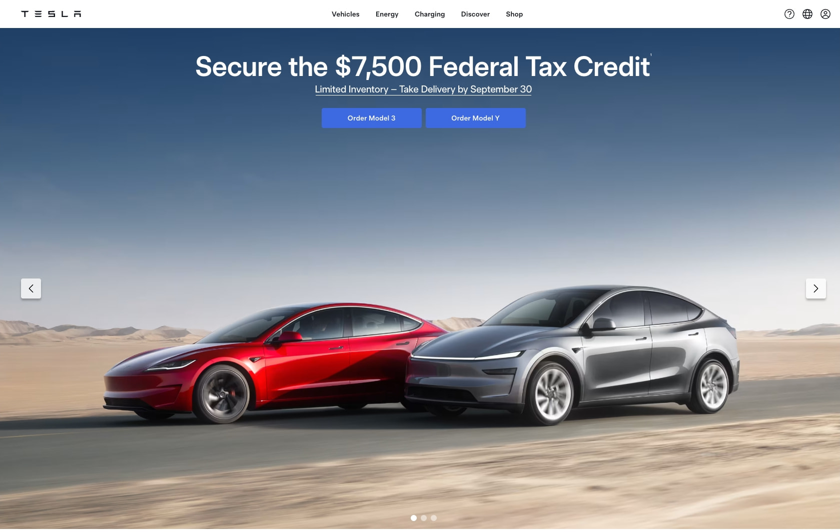 Electric Cars, Solar & Clean Energy | Tesla captured website design