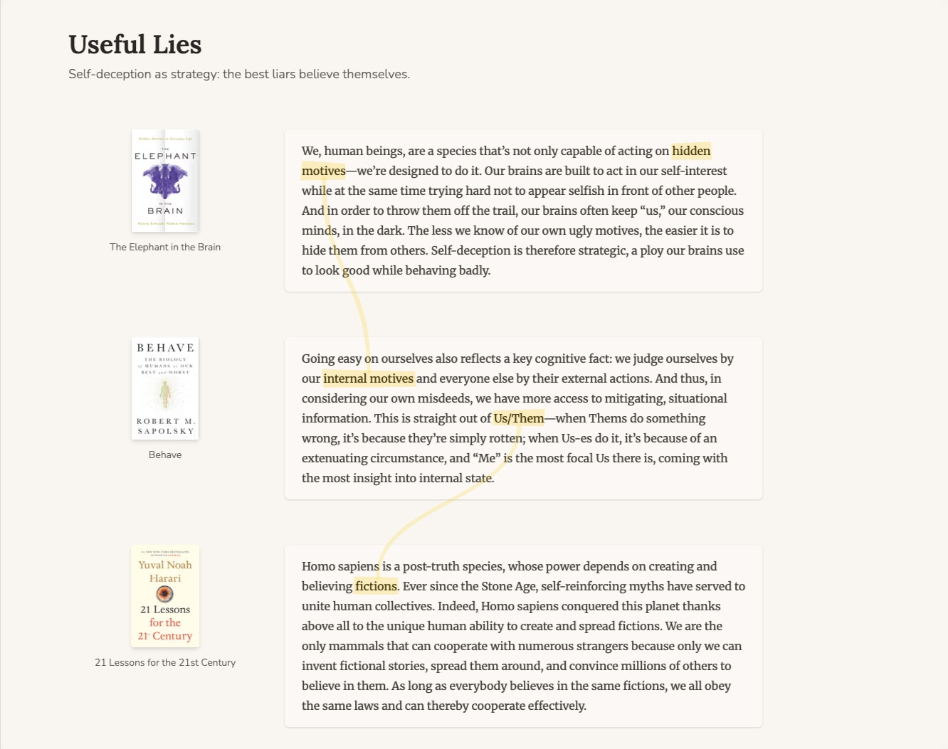 Useful Lies | Trails captured website design
