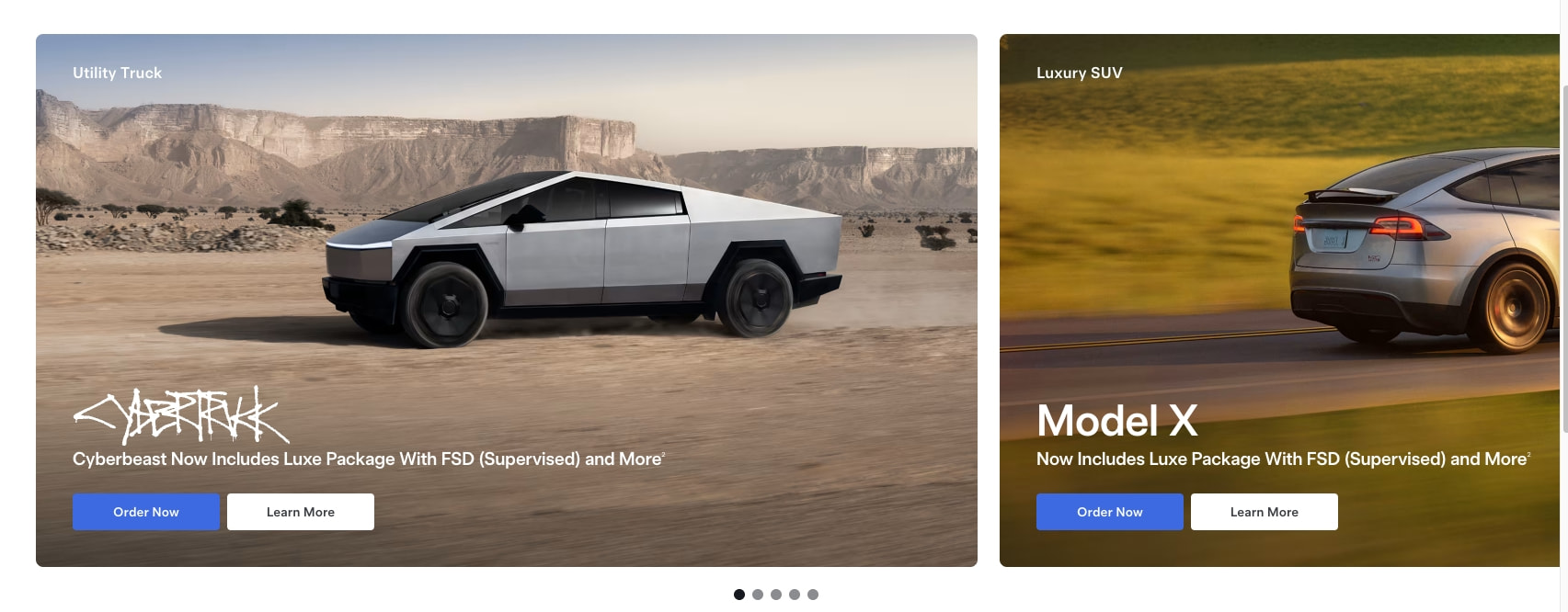 Electric Cars, Solar & Clean Energy | Tesla captured website design