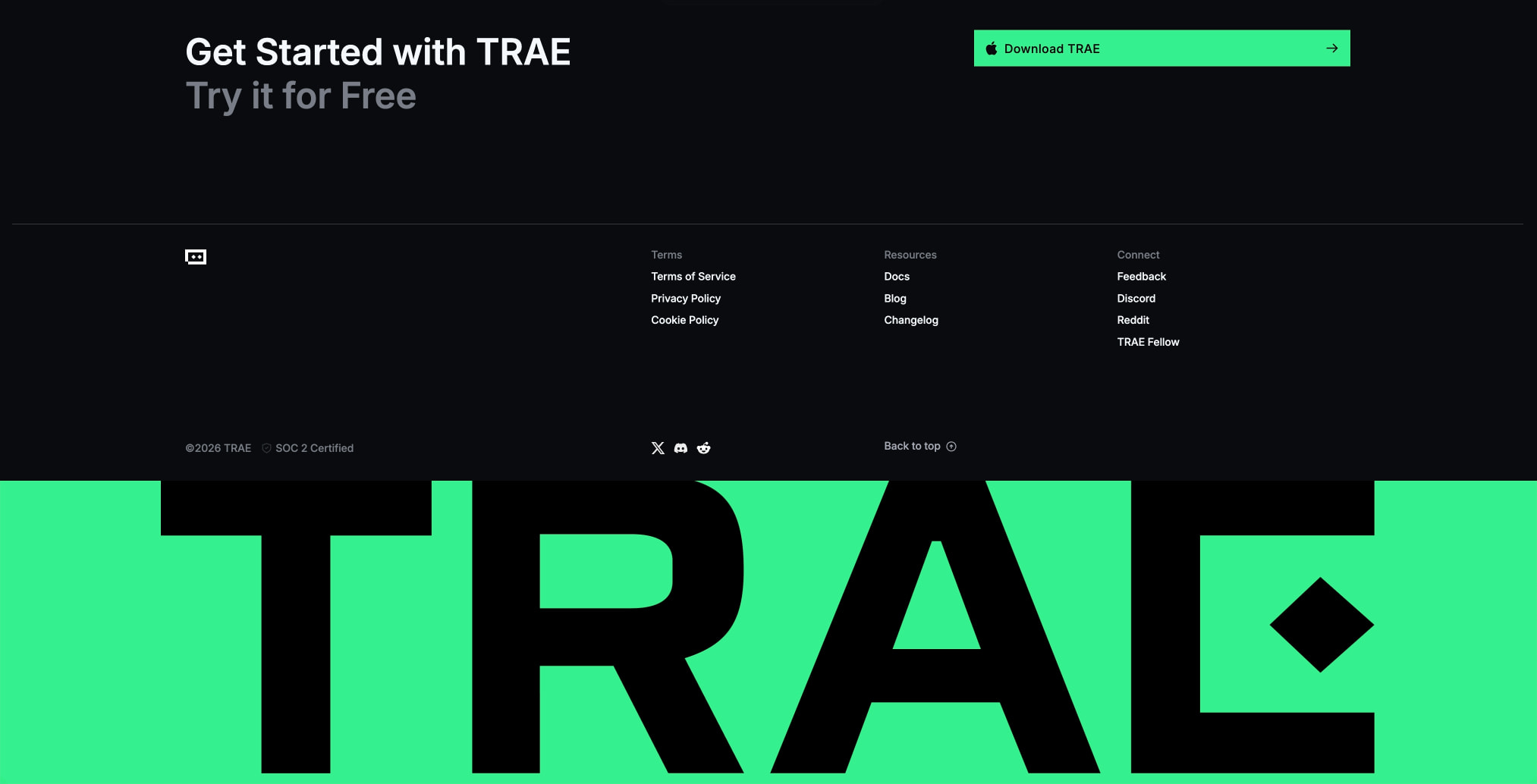 TRAE - Collaborate with Intelligence captured website design