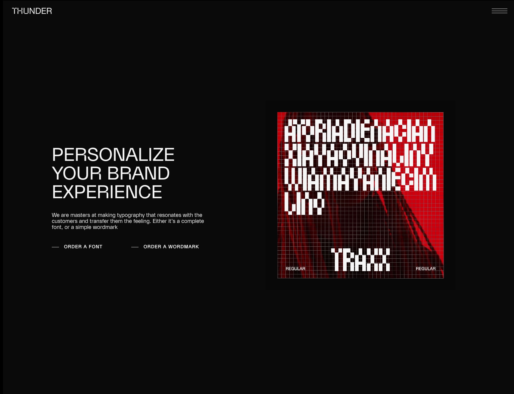 Home - Thunder Type captured website design