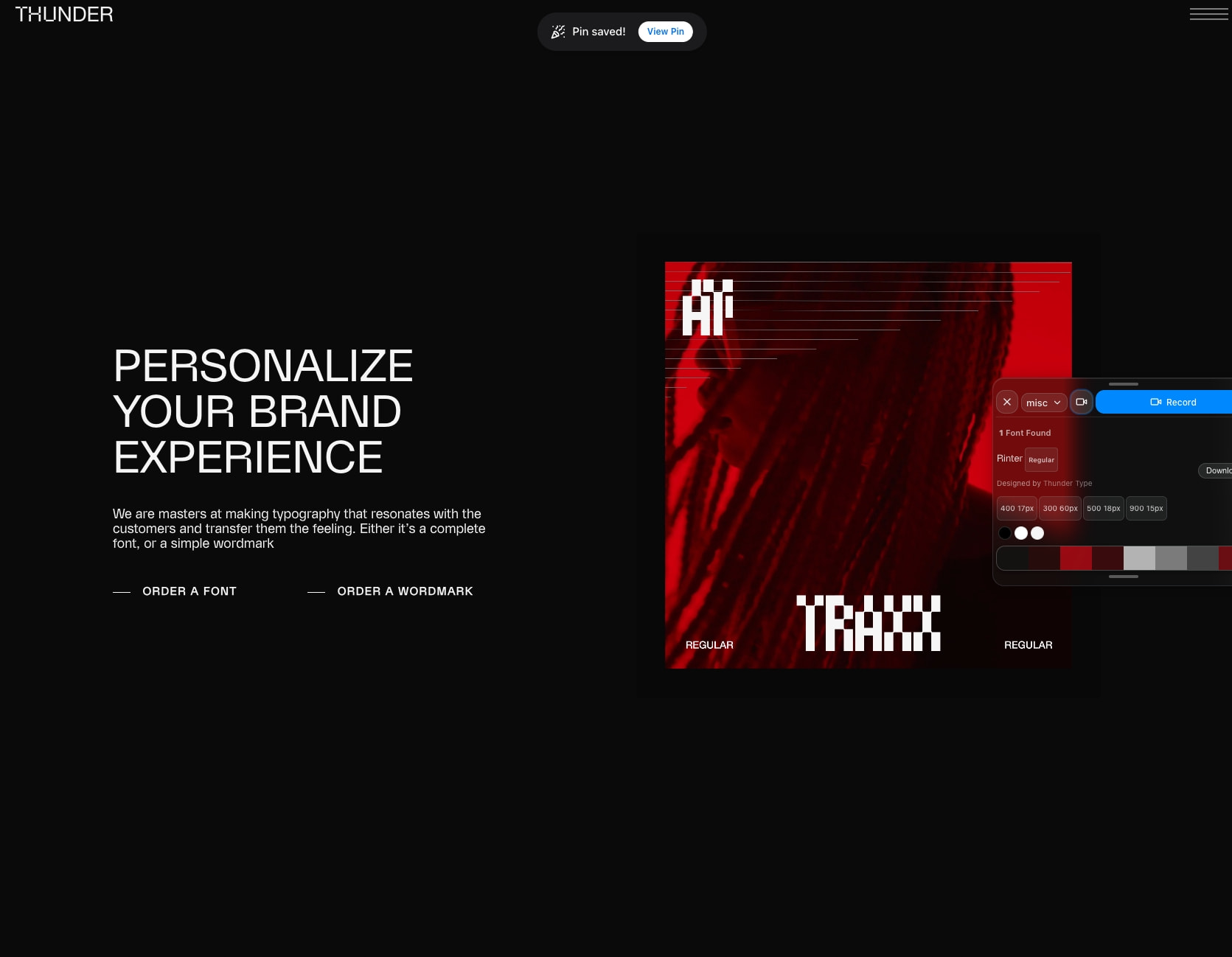 Home - Thunder Type captured website design