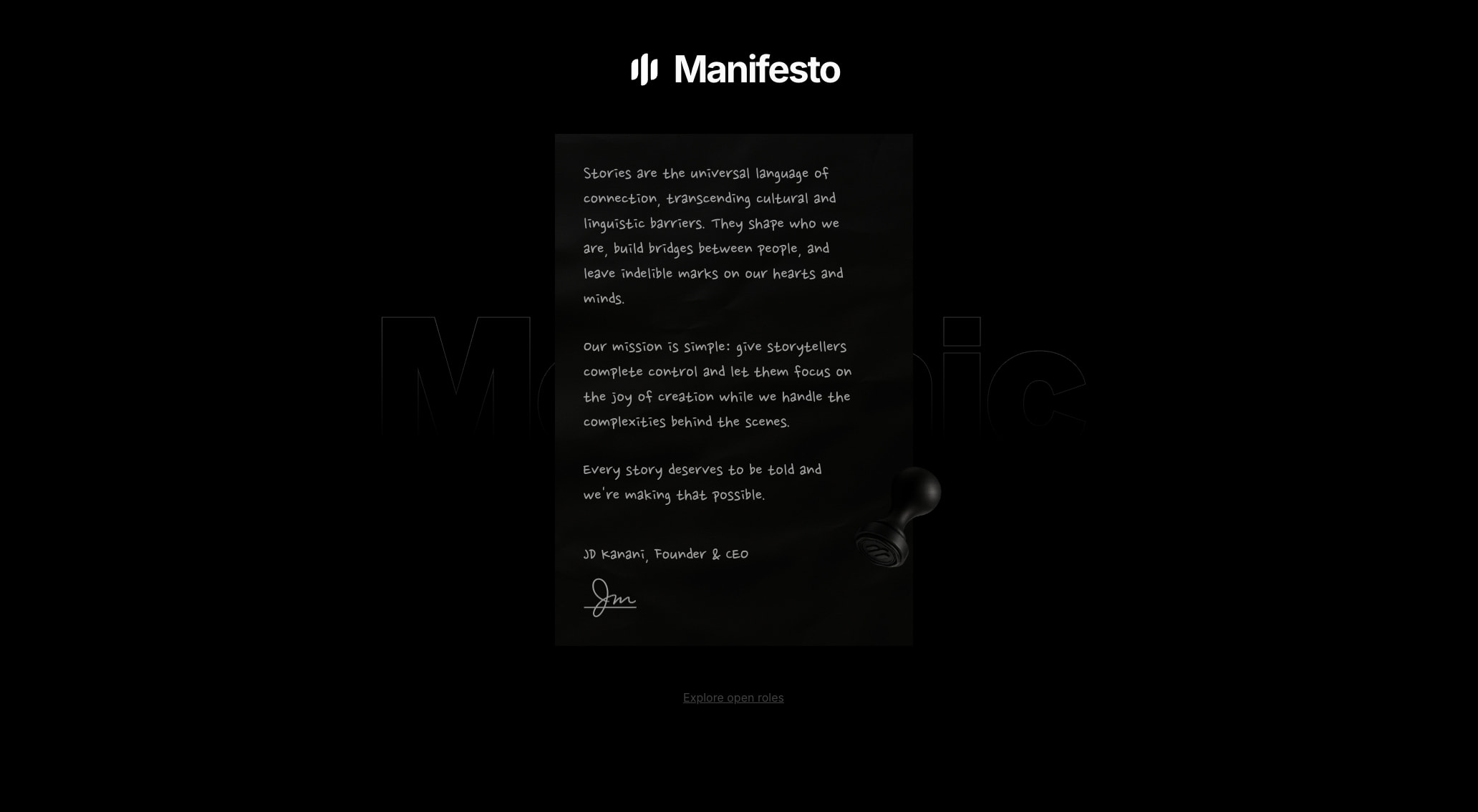 Manifesto – Morphic captured website design